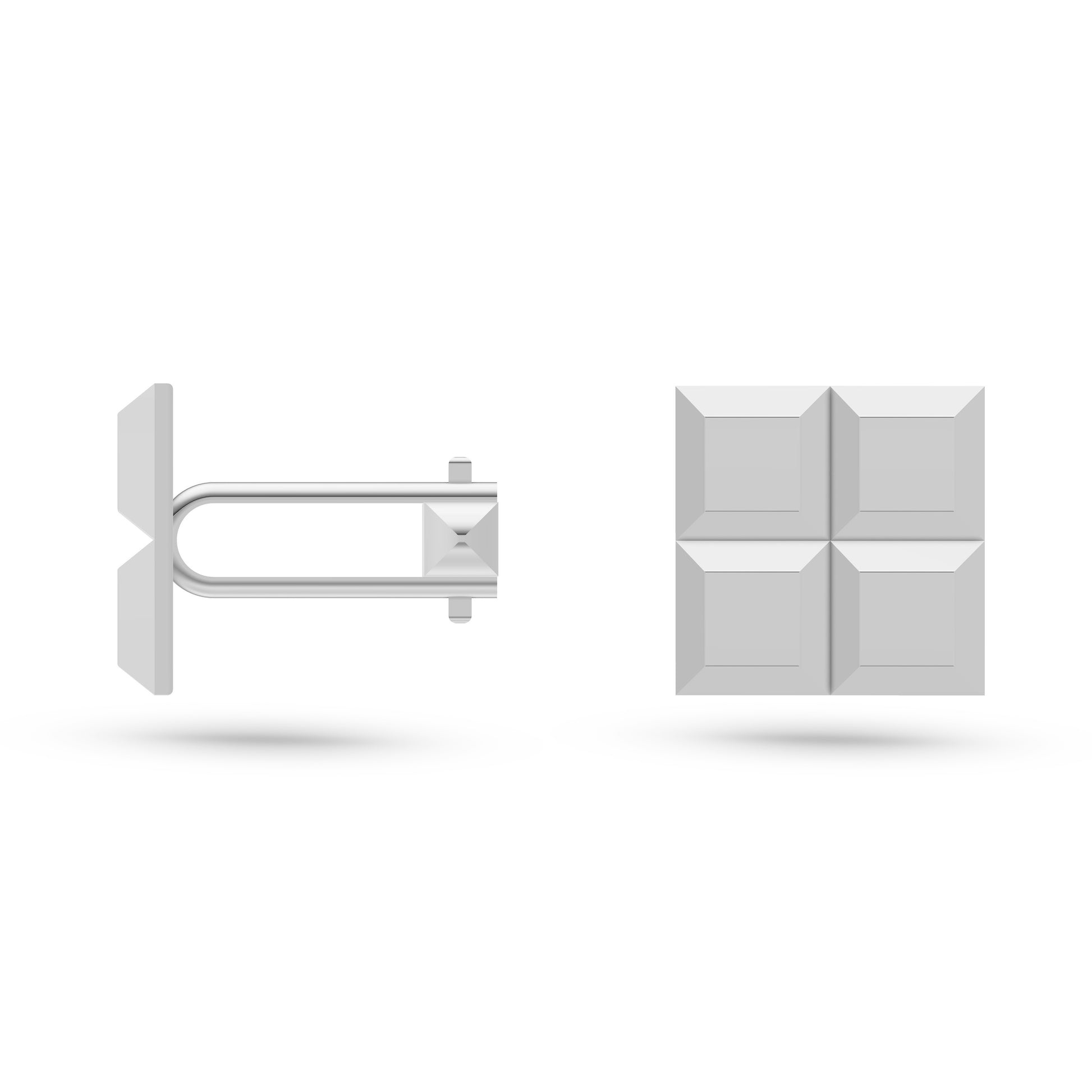 Geometric Grid Cufflinks In Sterling Silver