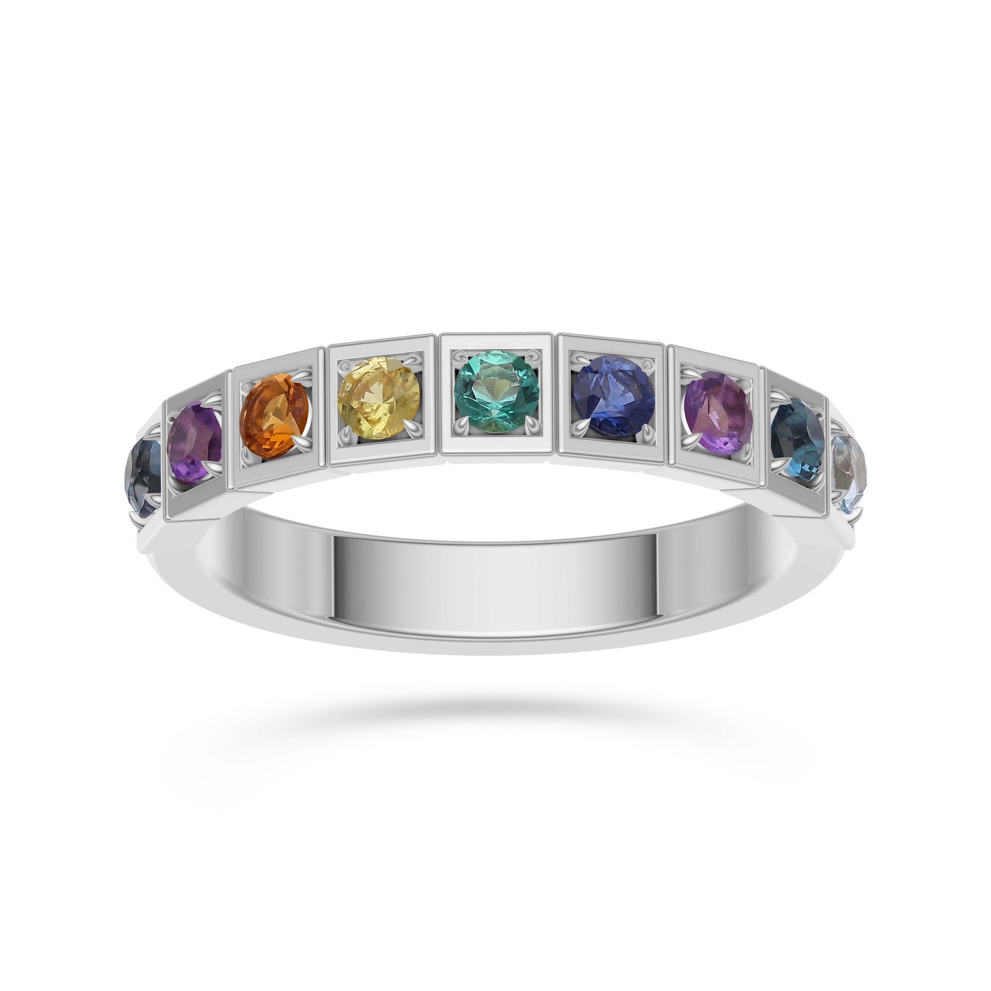 Multi-Color Stackable Ring in 14K Gold