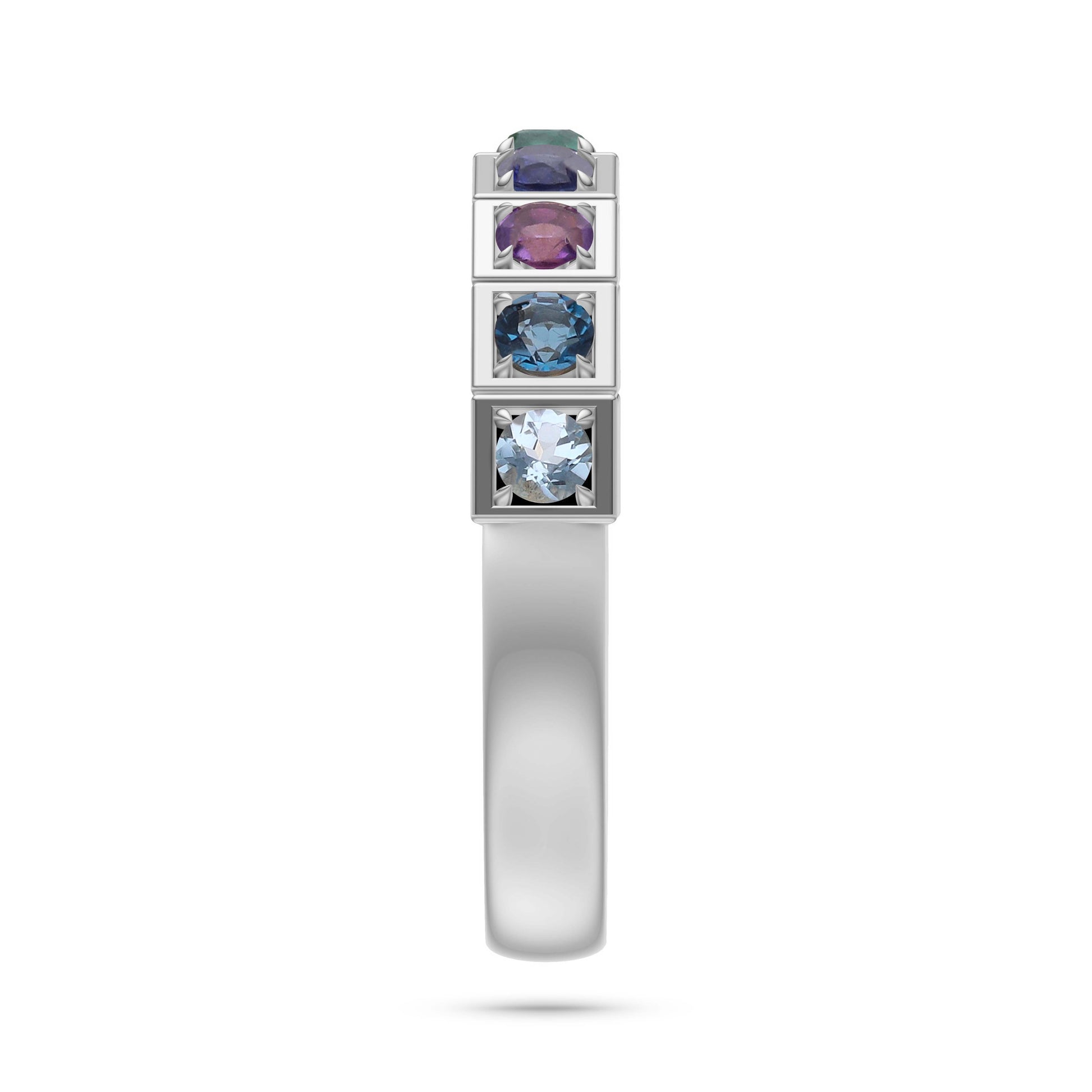 Multi-Color Stackable Ring in 14K Gold