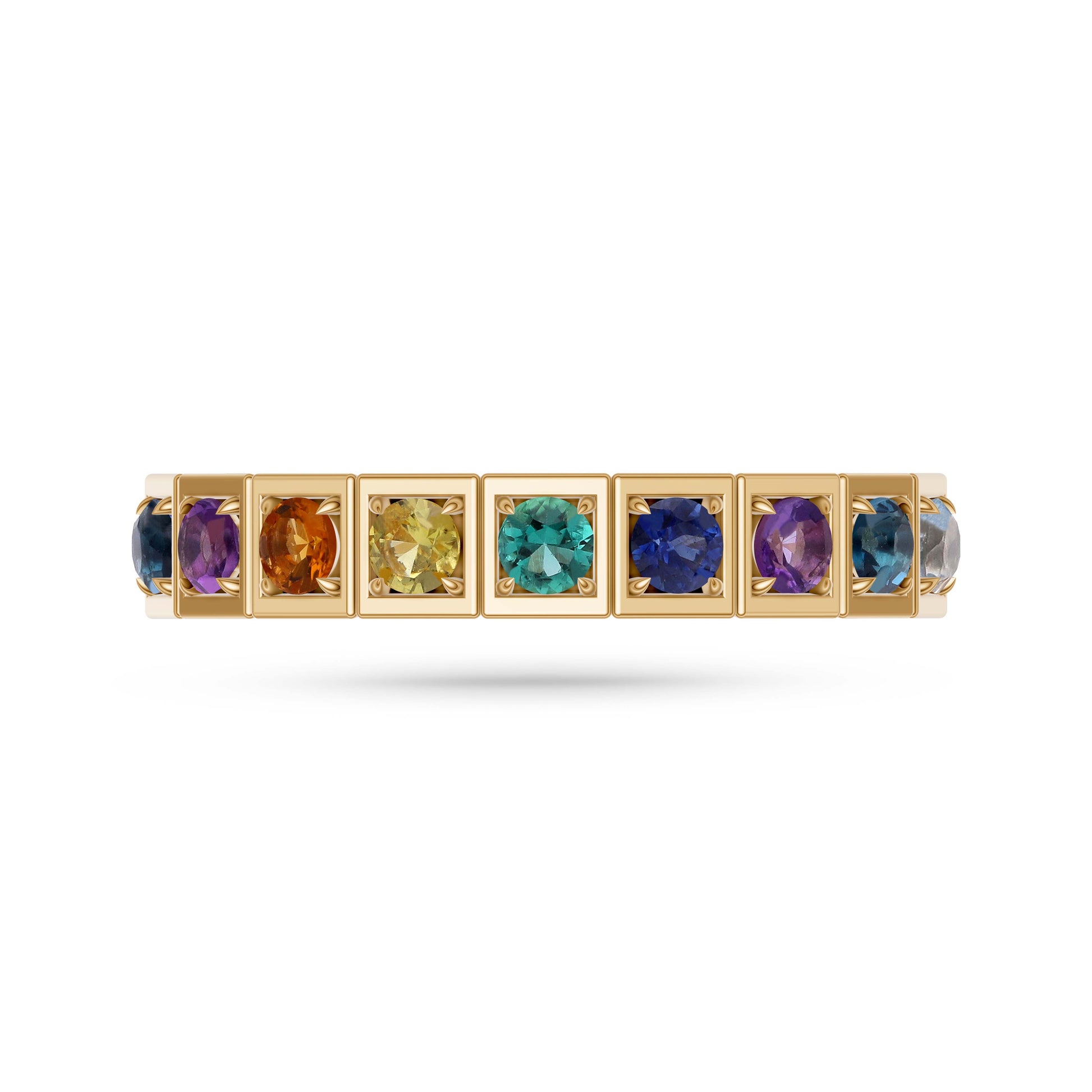 Multi-Color Stackable Ring in 14K Gold