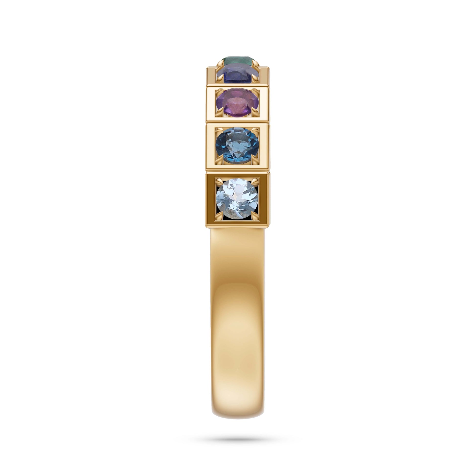 Multi-Color Stackable Ring in 14K Gold