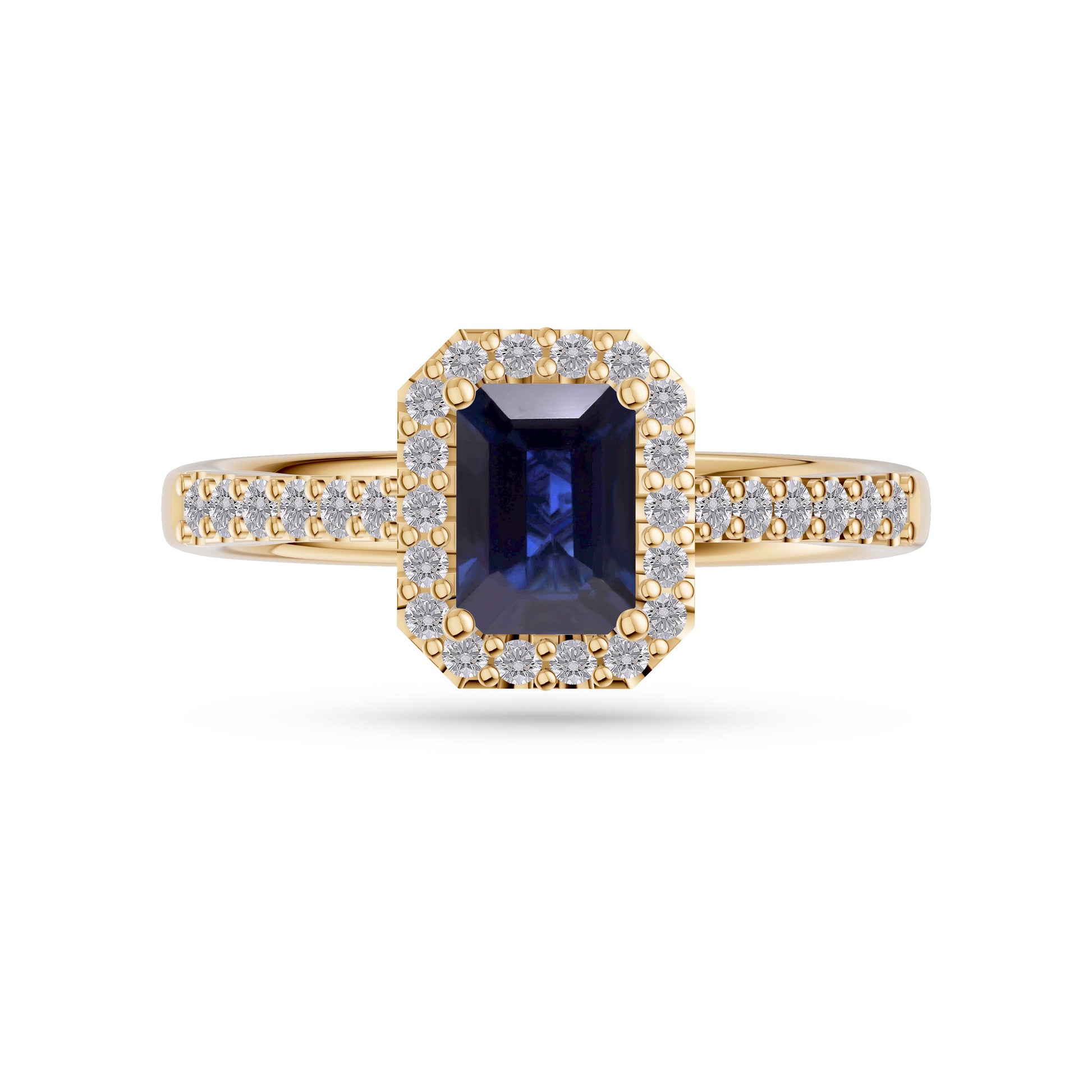 Sapphire Octagon Gemstone Ring In 18K Gold