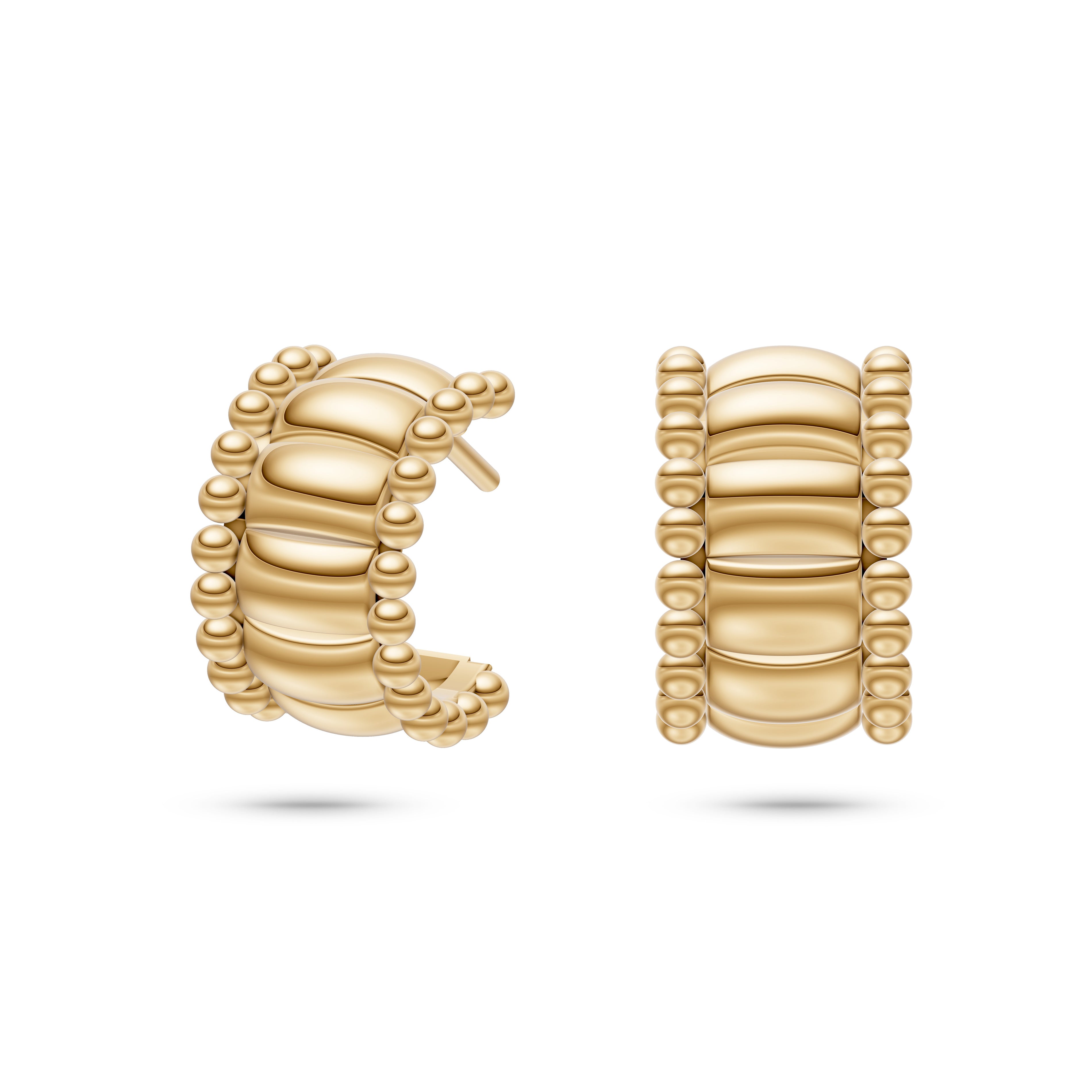 Sculpted Hoop Earrings In 14K Gold