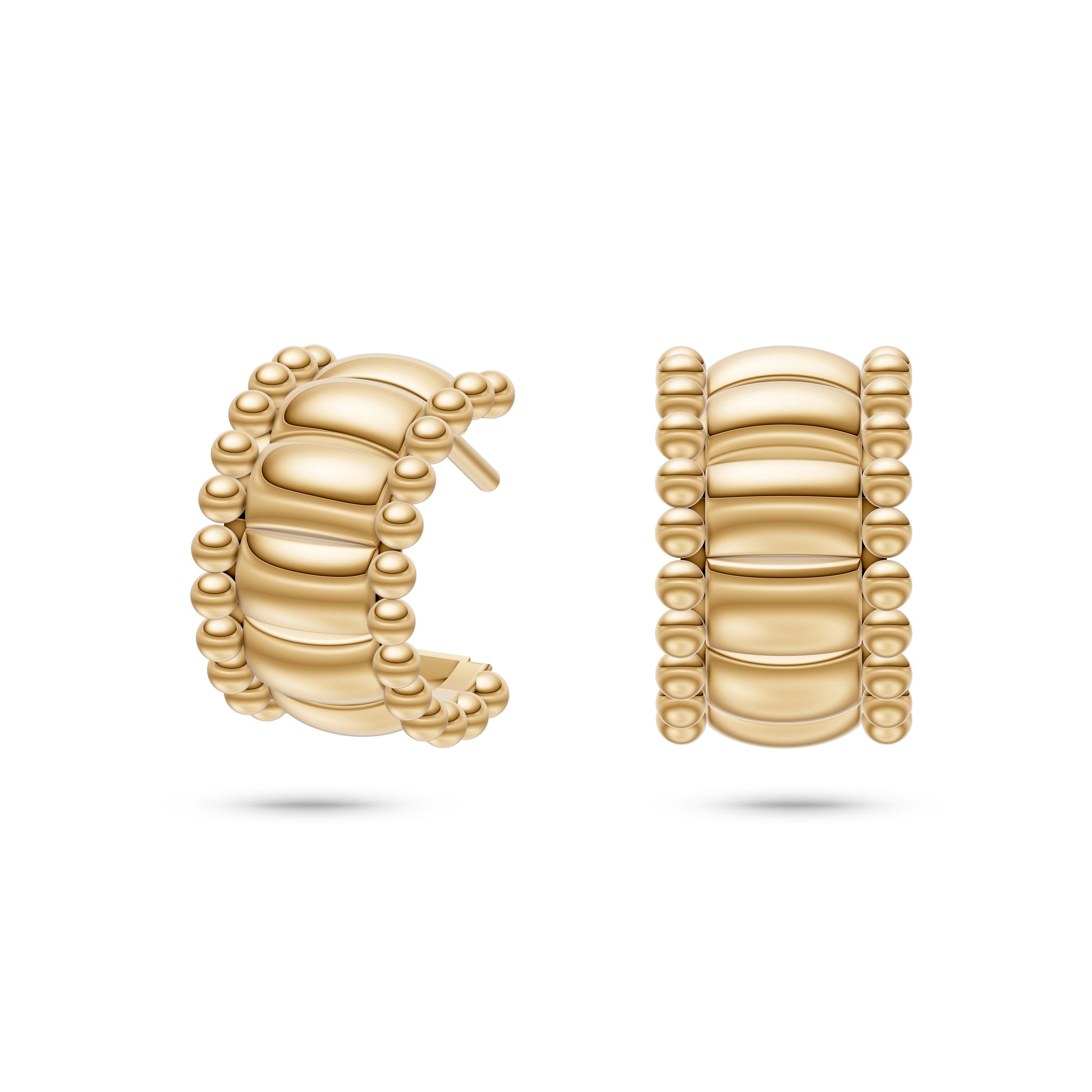 Sculpted Hoop Earrings In 14K Gold