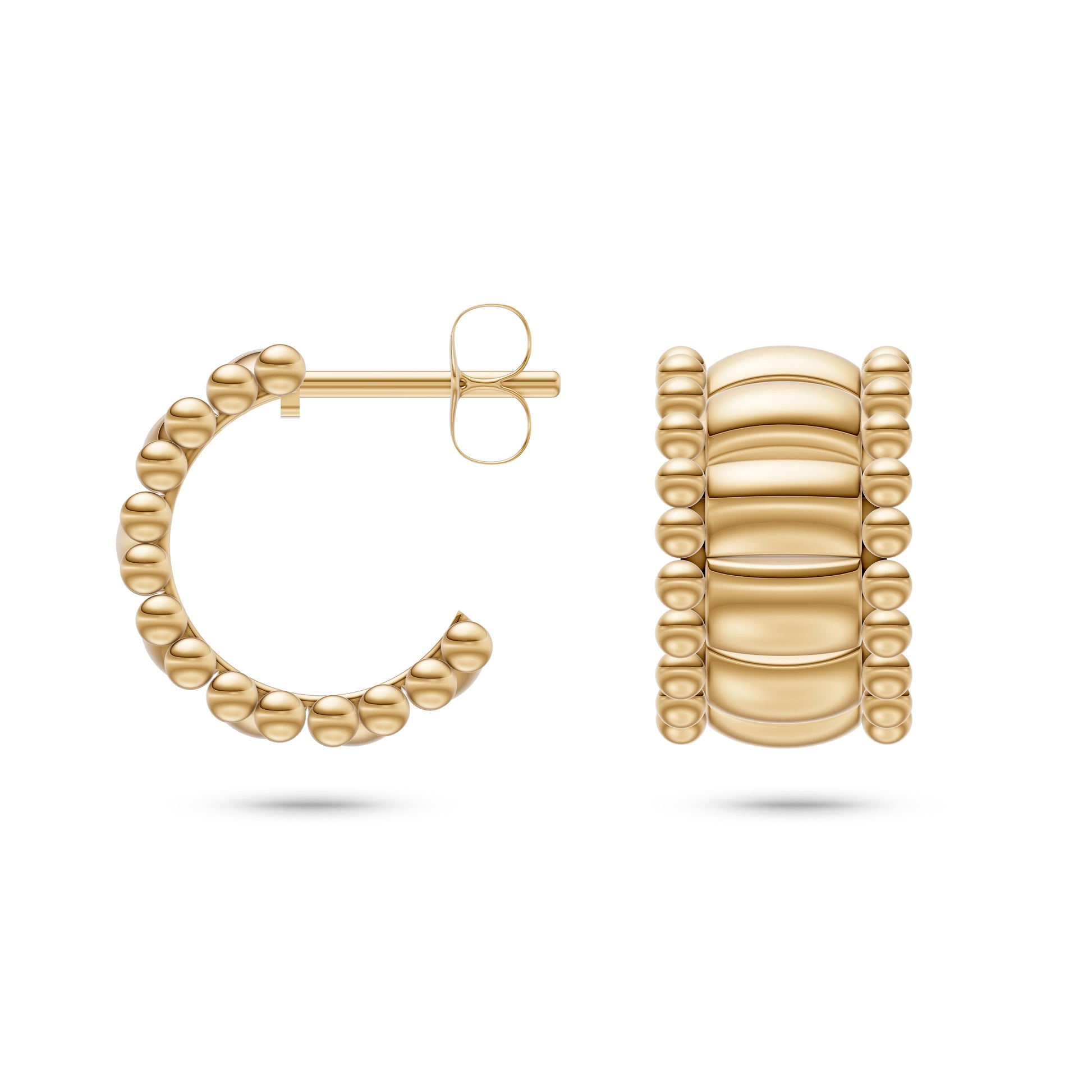 Sculpted Hoop Earrings In 14K Gold