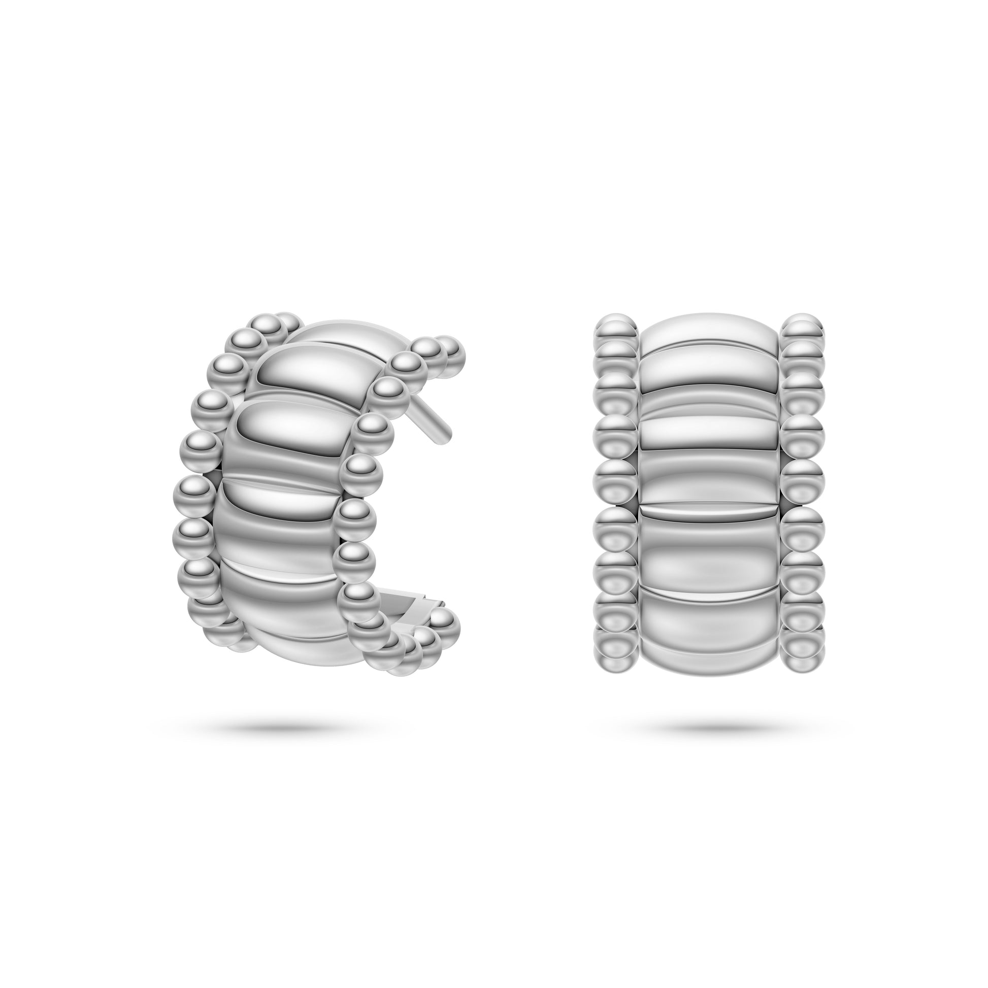 Sculpted Hoop Earrings In 14K Gold