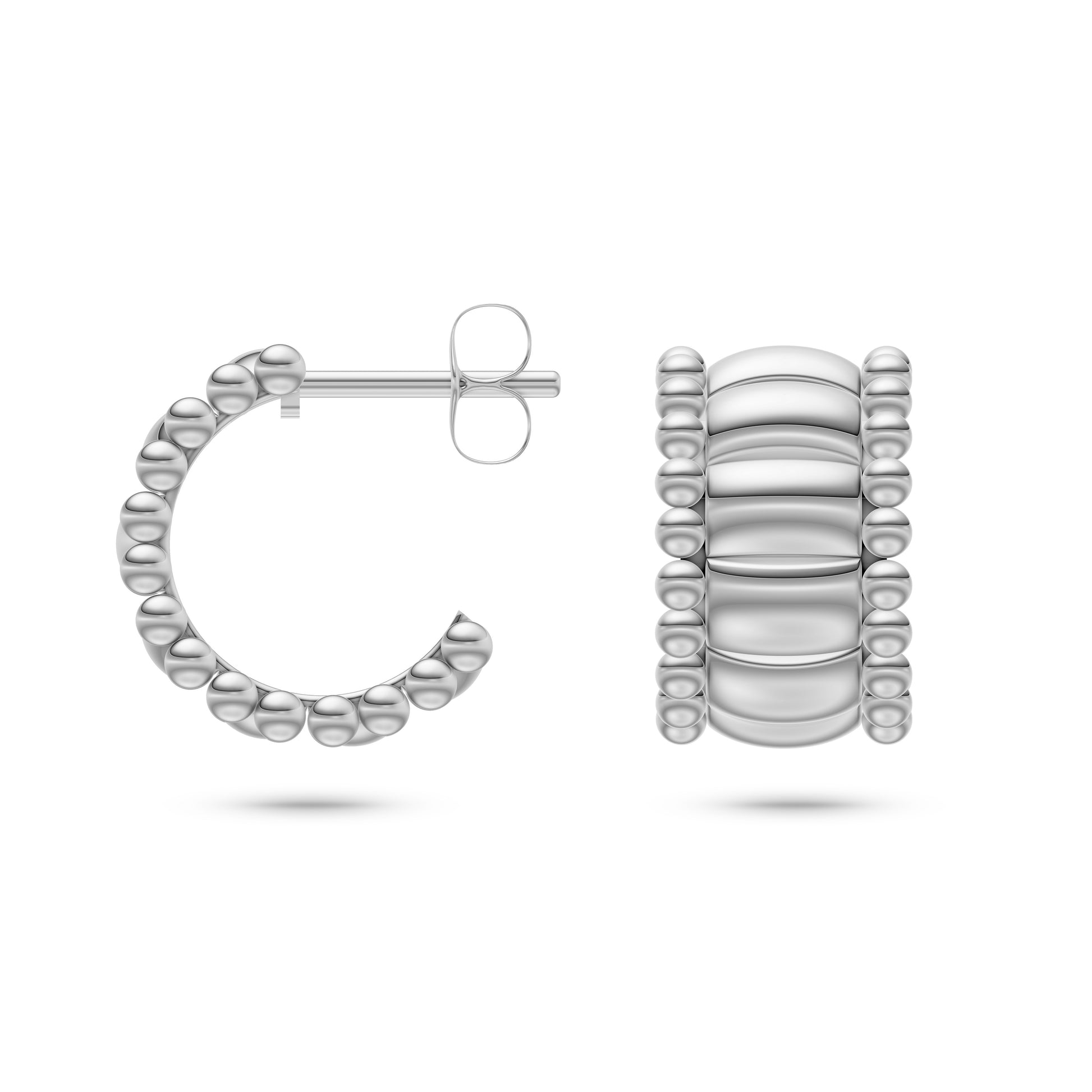 Sculpted Hoop Earrings In 14K Gold