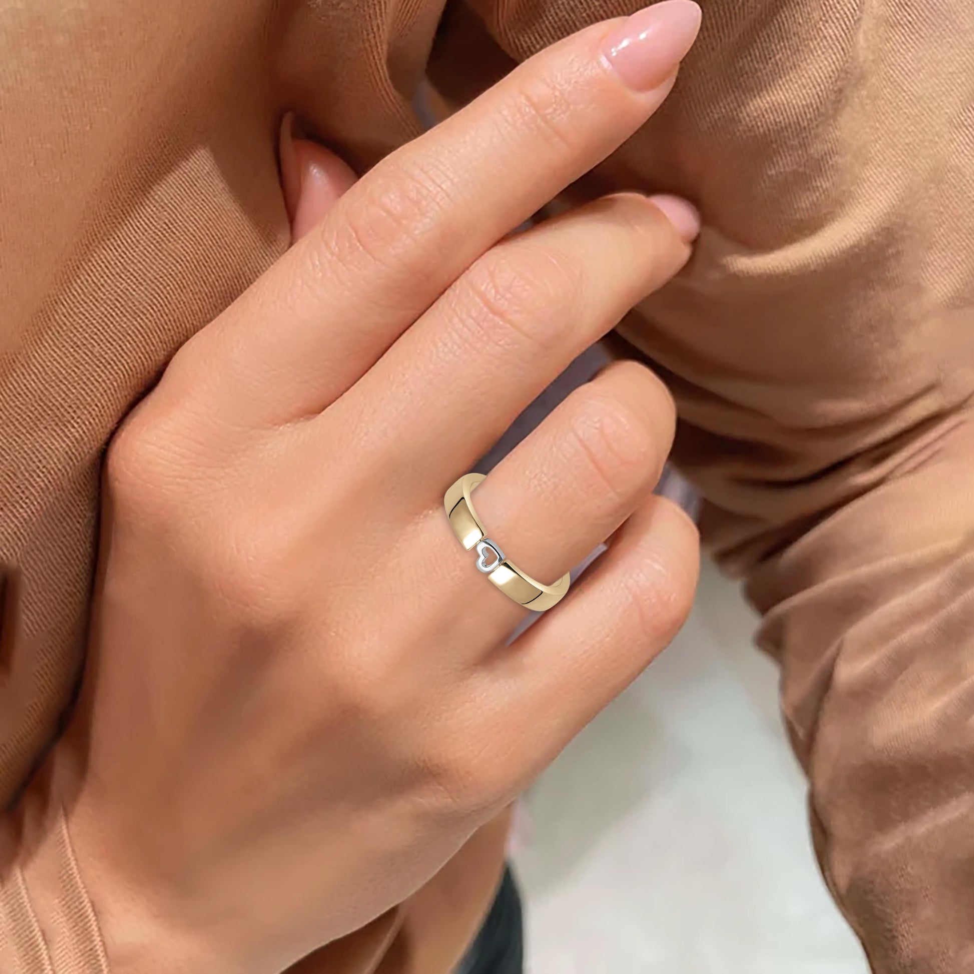 Secret Diamond Heart Ring in 14K Two-Tone Gold