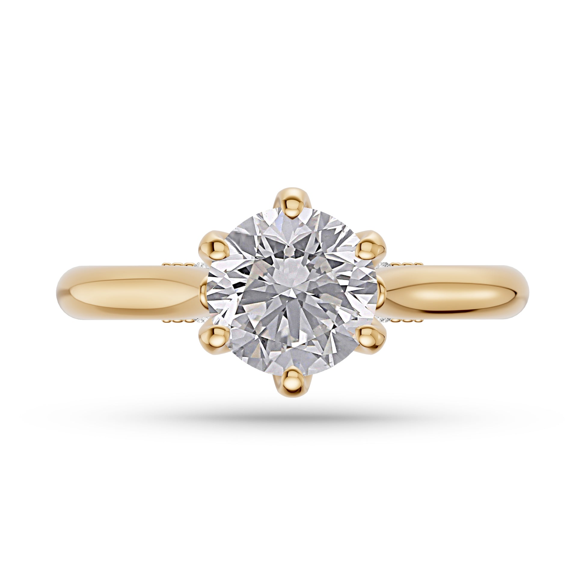 Seraphine Six-Prong Diamond Solitaire Ring In 14K Gold