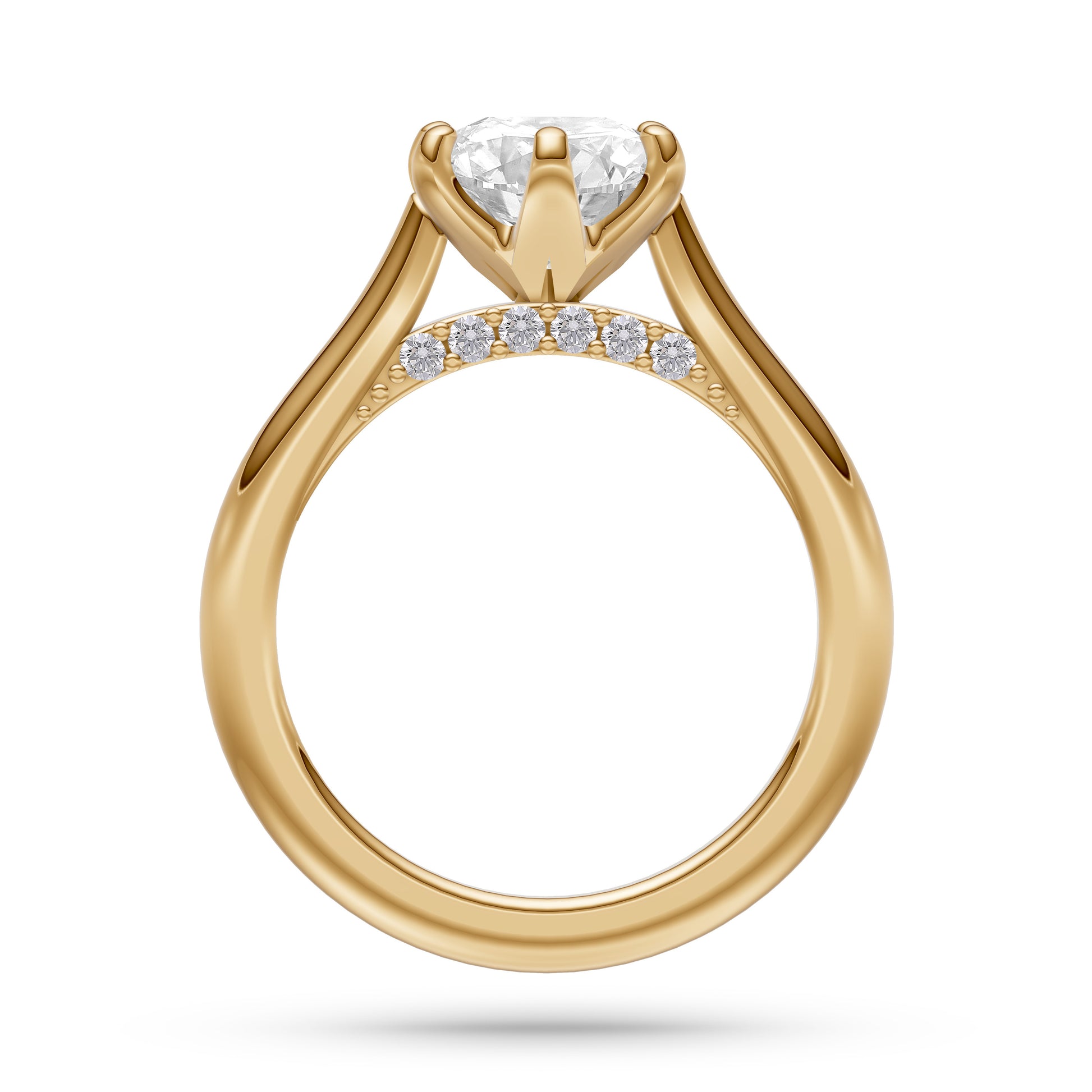 Seraphine Six-Prong Diamond Solitaire Ring In 14K Gold