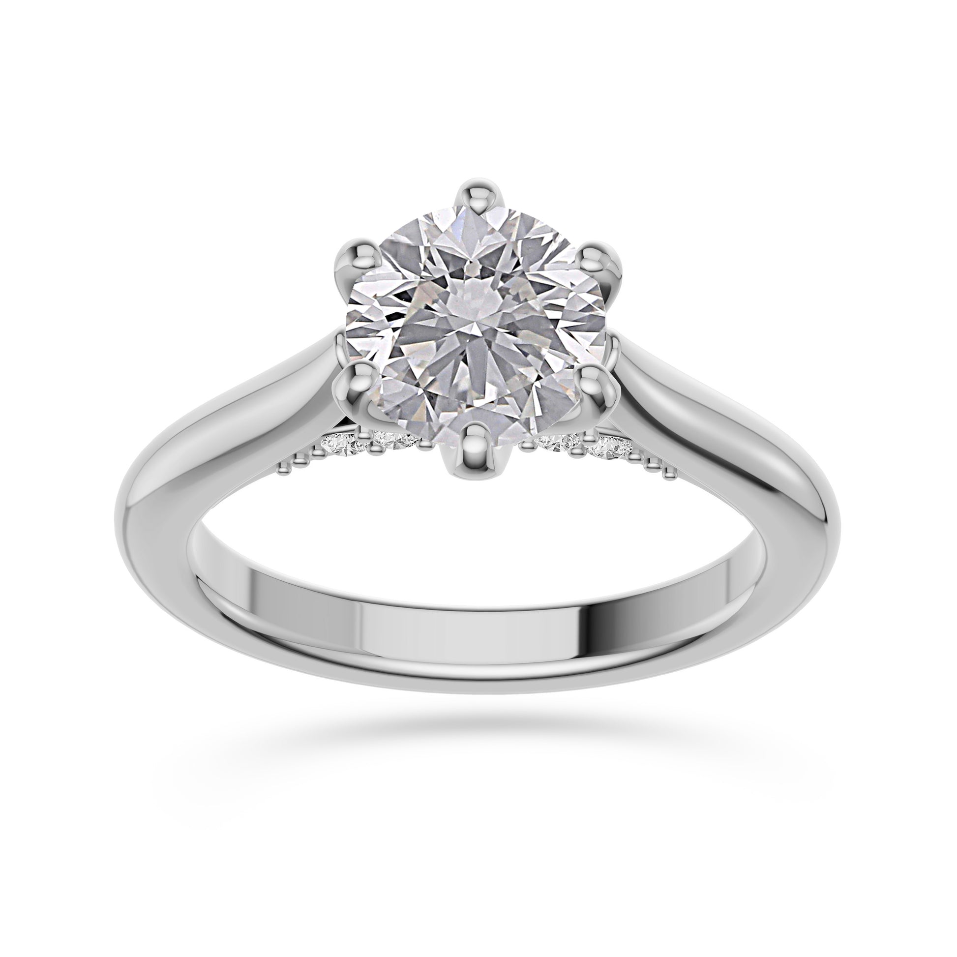 Seraphine Six-Prong Diamond Solitaire Ring In 14K Gold