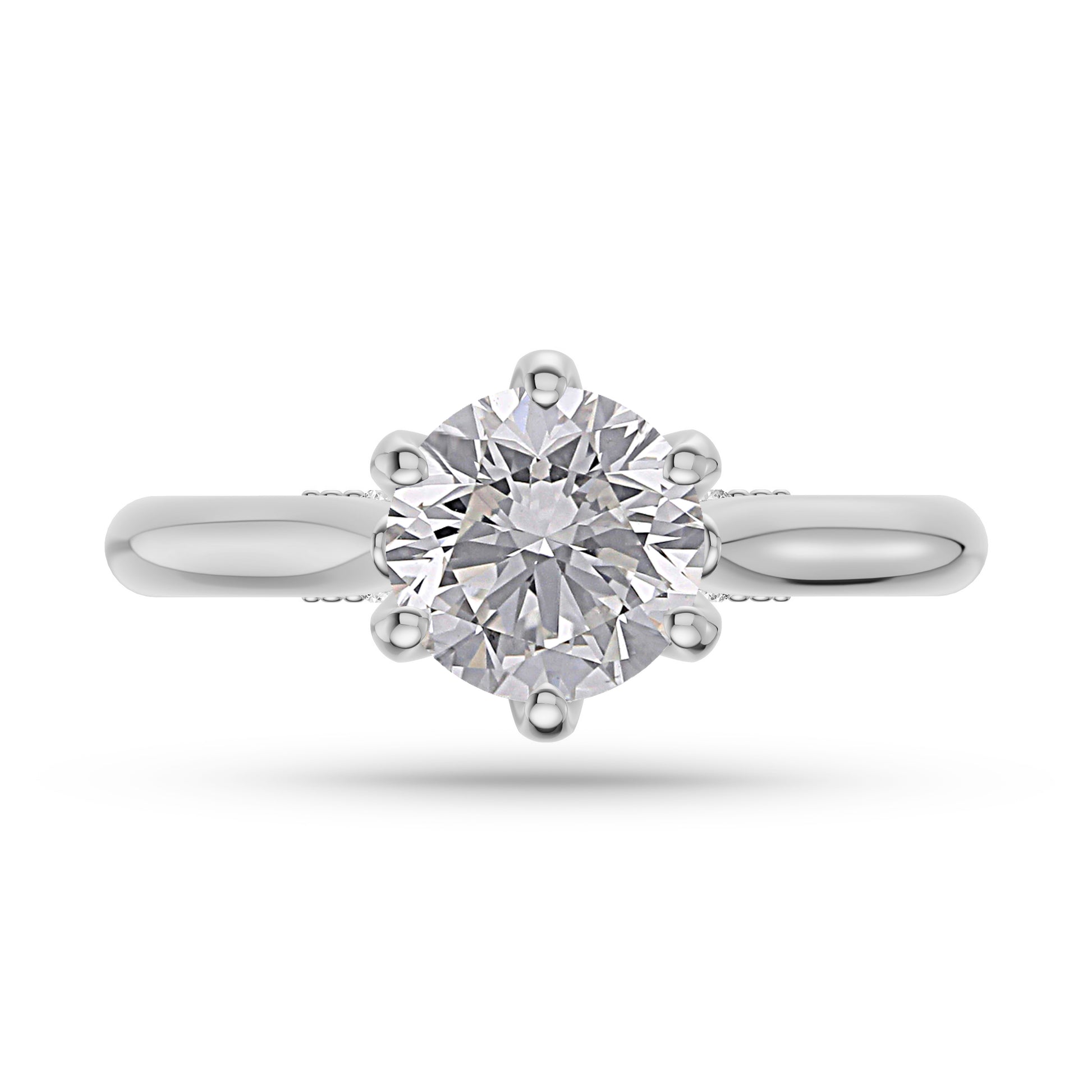 Seraphine Six-Prong Diamond Solitaire Ring In 14K Gold