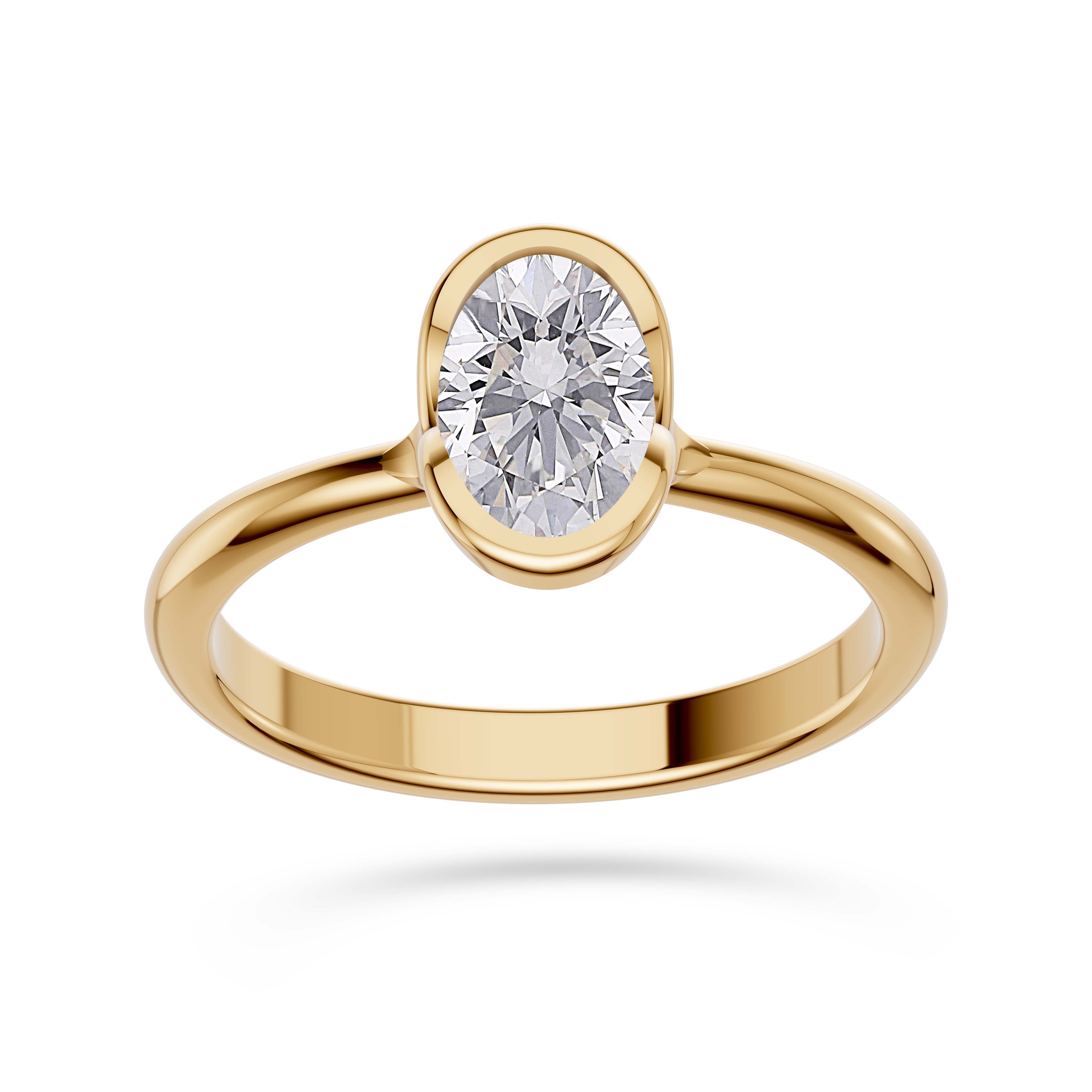 Serenity Oval Diamond Ring In 14K Gold