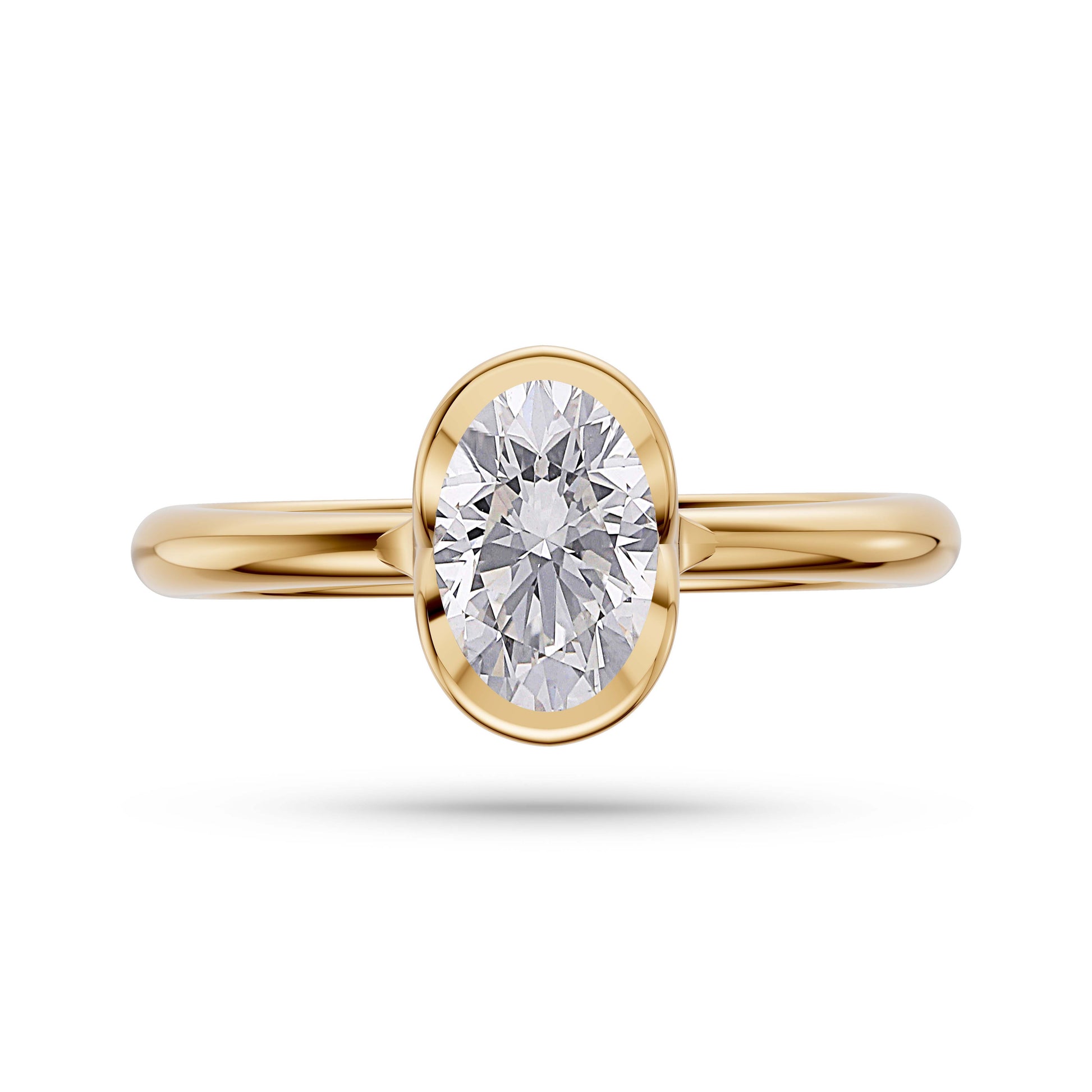Serenity Oval Diamond Ring In 14K Gold