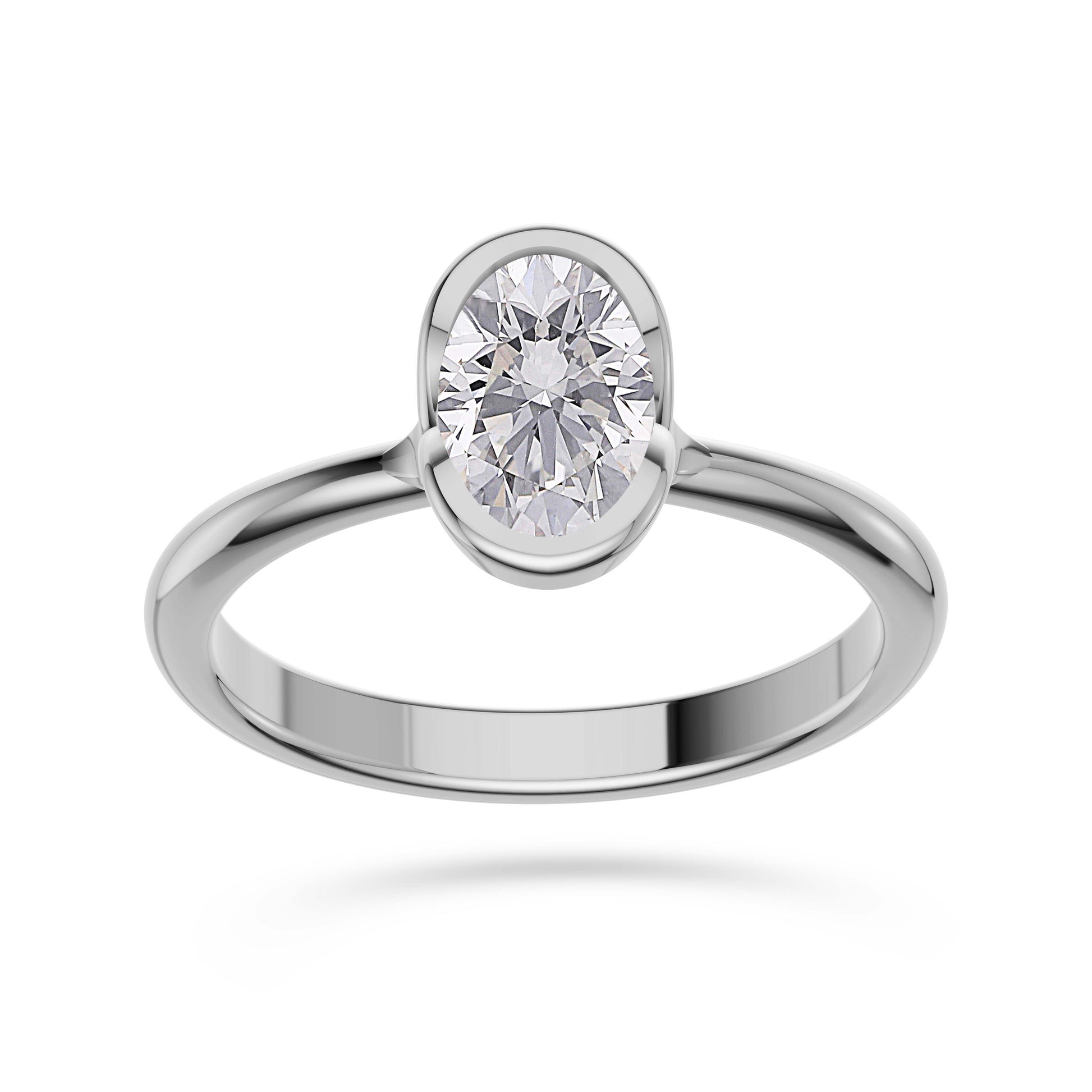 Serenity Oval Diamond Ring In 14K Gold