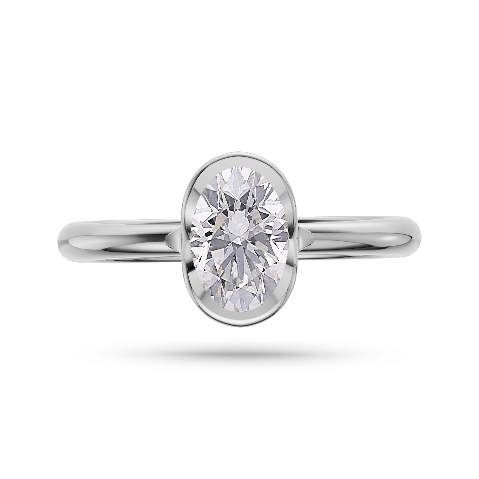 Serenity Oval Diamond Ring In 14K Gold