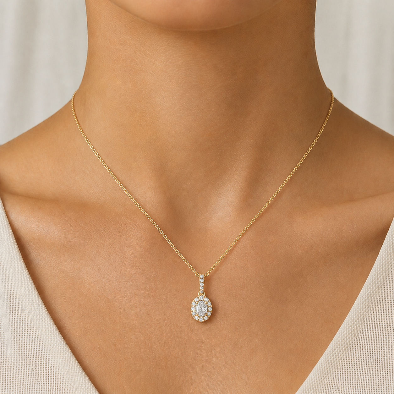Signature Diamond Necklace in 14K Gold