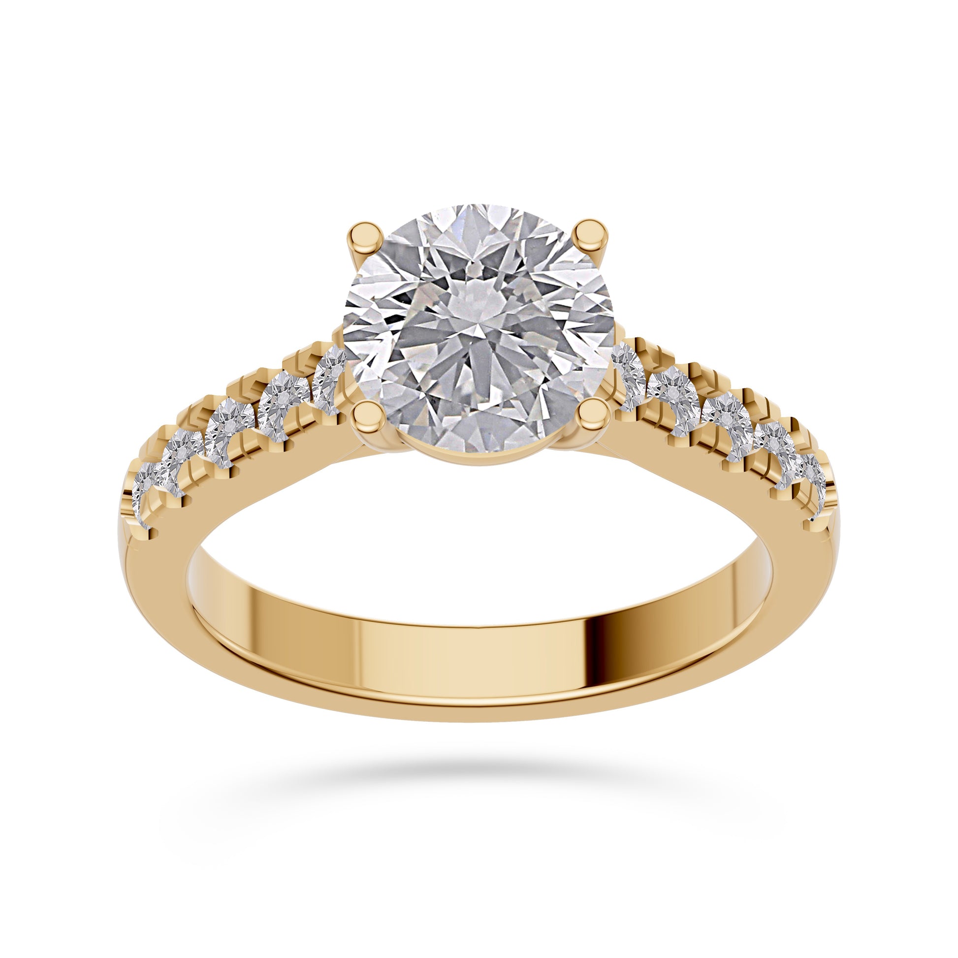 Solitaire Diamond Engagement Ring in 14K Gold