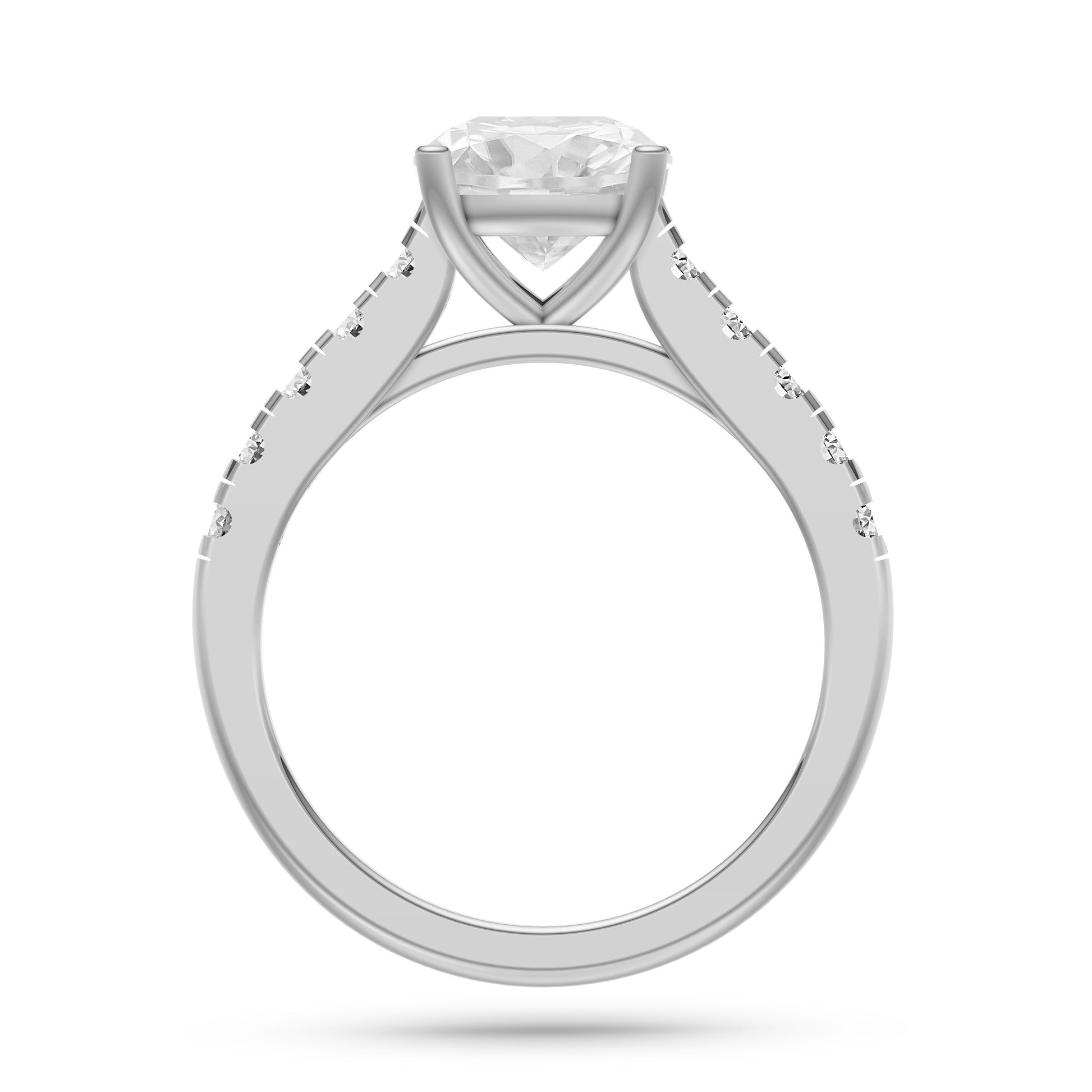Solitaire Diamond Engagement Ring in 14K Gold