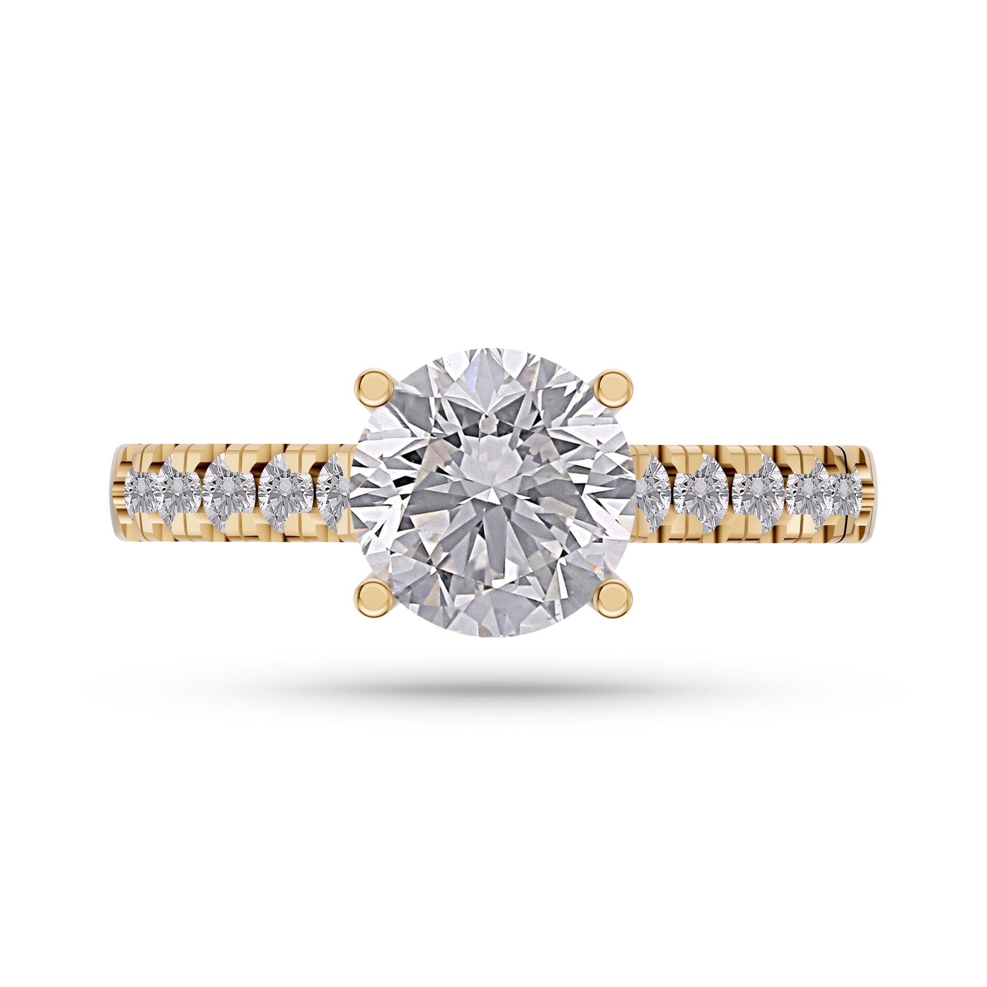 Solitaire Diamond Engagement Ring in 14K Gold