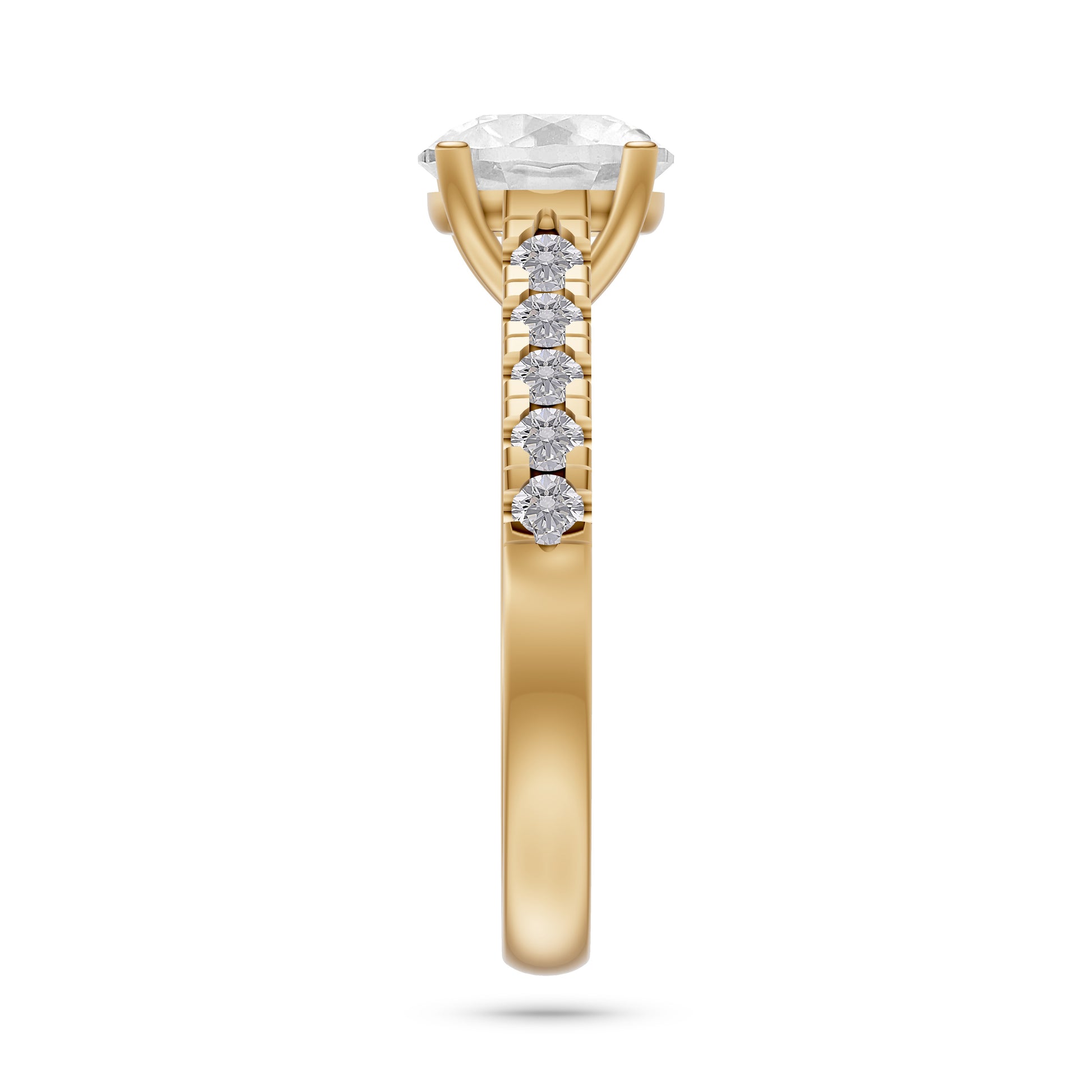 Solitaire Diamond Engagement Ring in 14K Gold