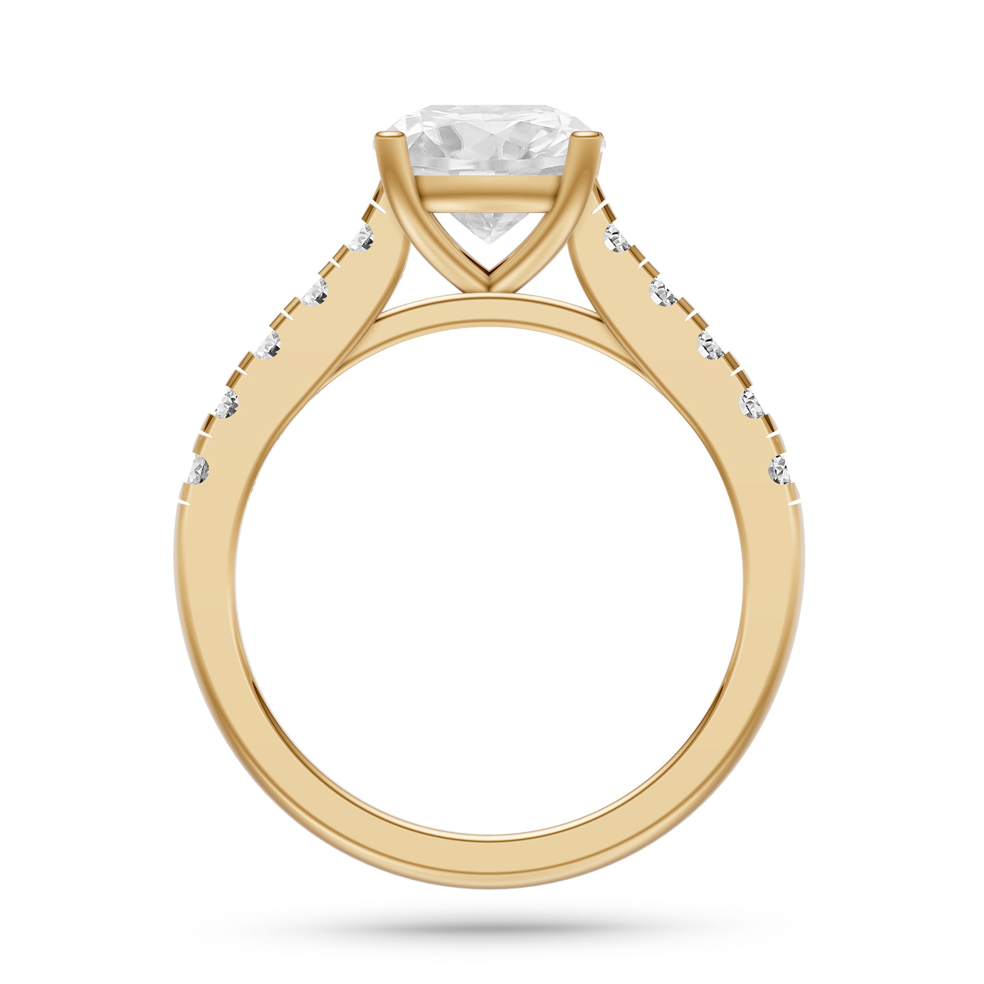 Solitaire Diamond Engagement Ring in 14K Gold