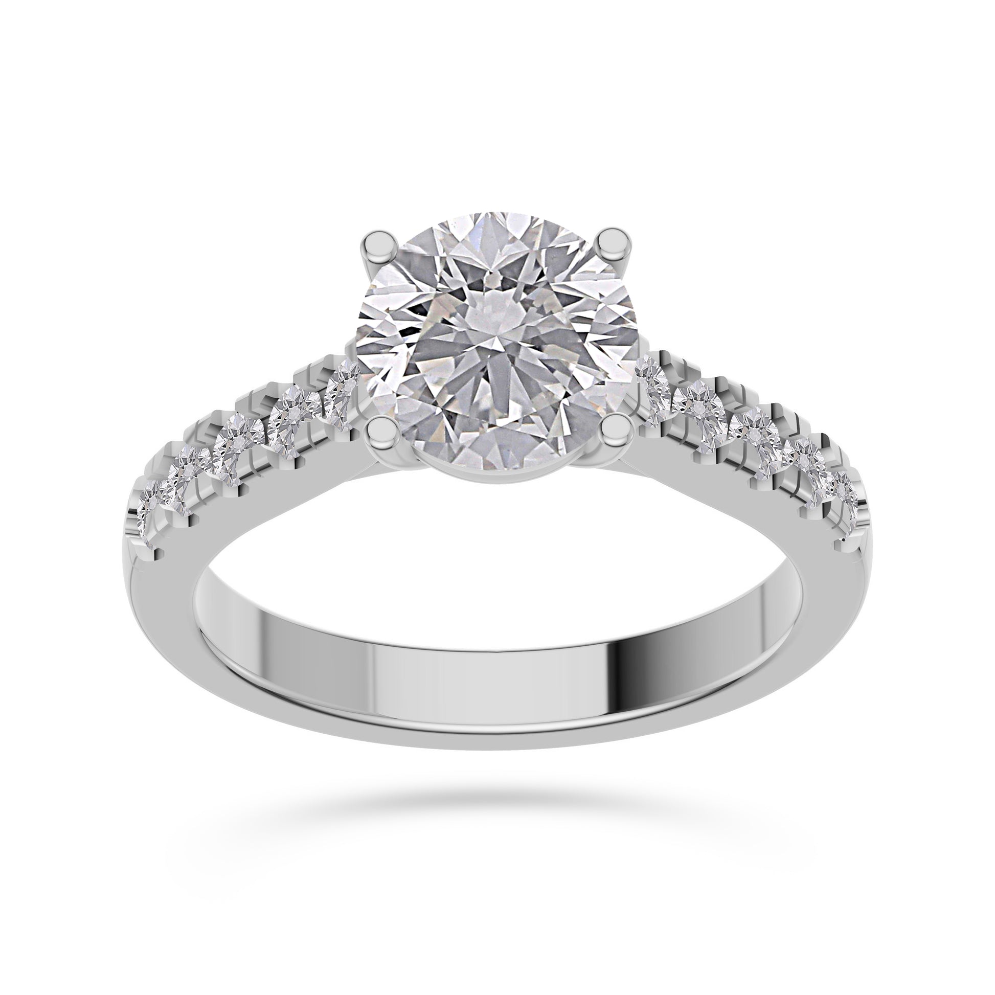 Solitaire Diamond Engagement Ring in 14K Gold