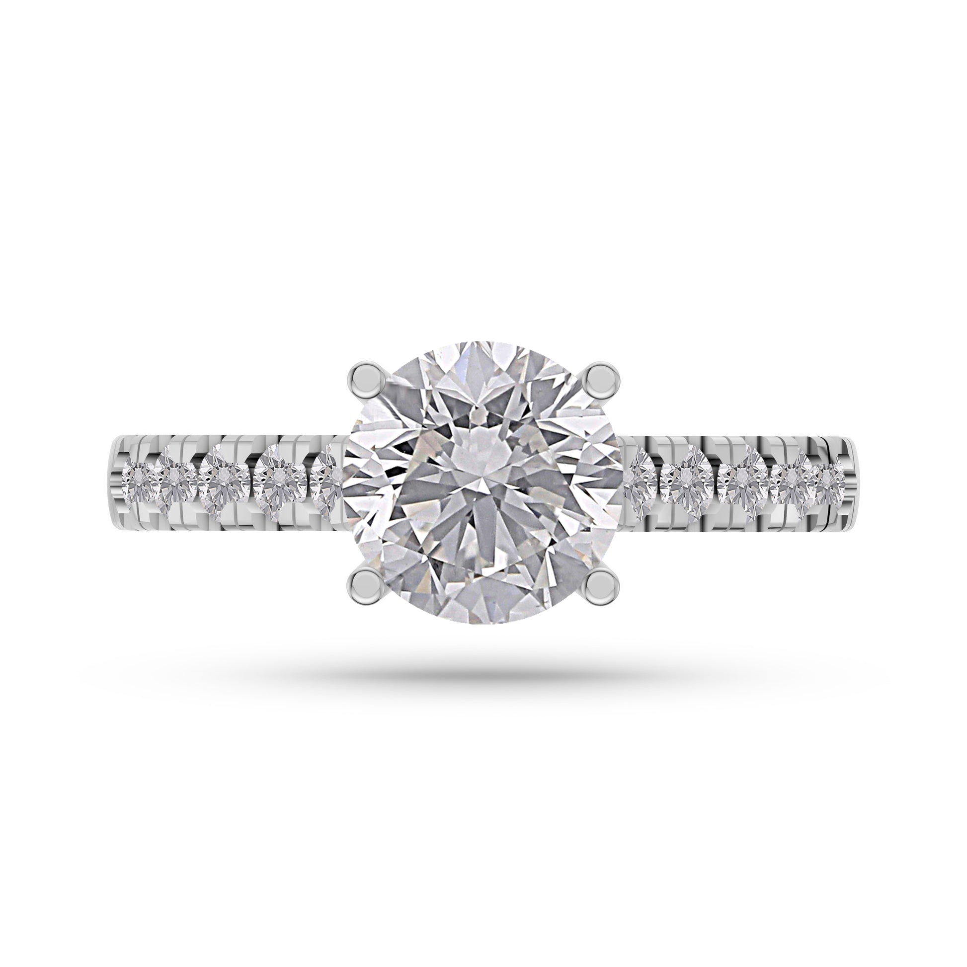 Solitaire Diamond Engagement Ring in 14K Gold