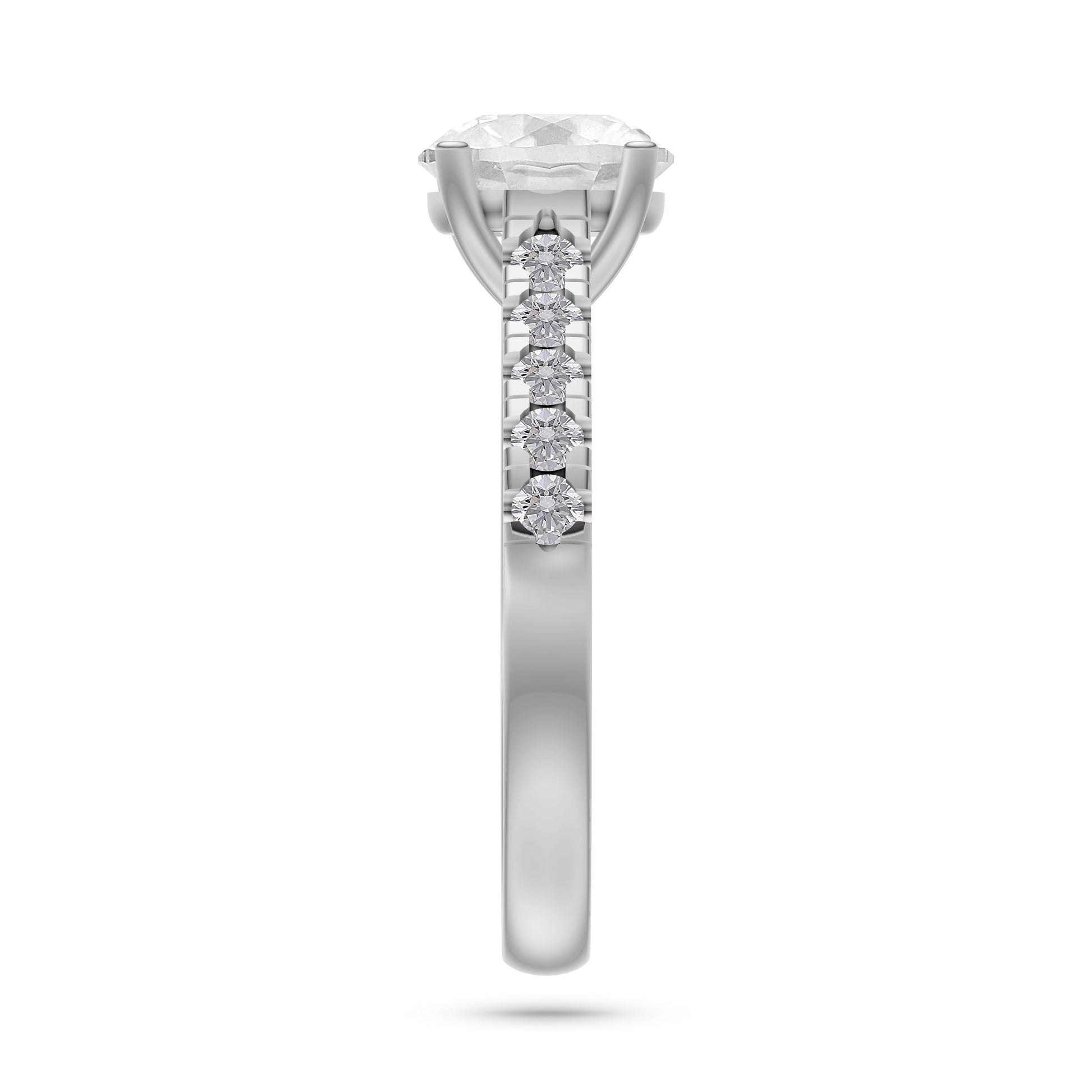 Solitaire Diamond Engagement Ring in 14K Gold