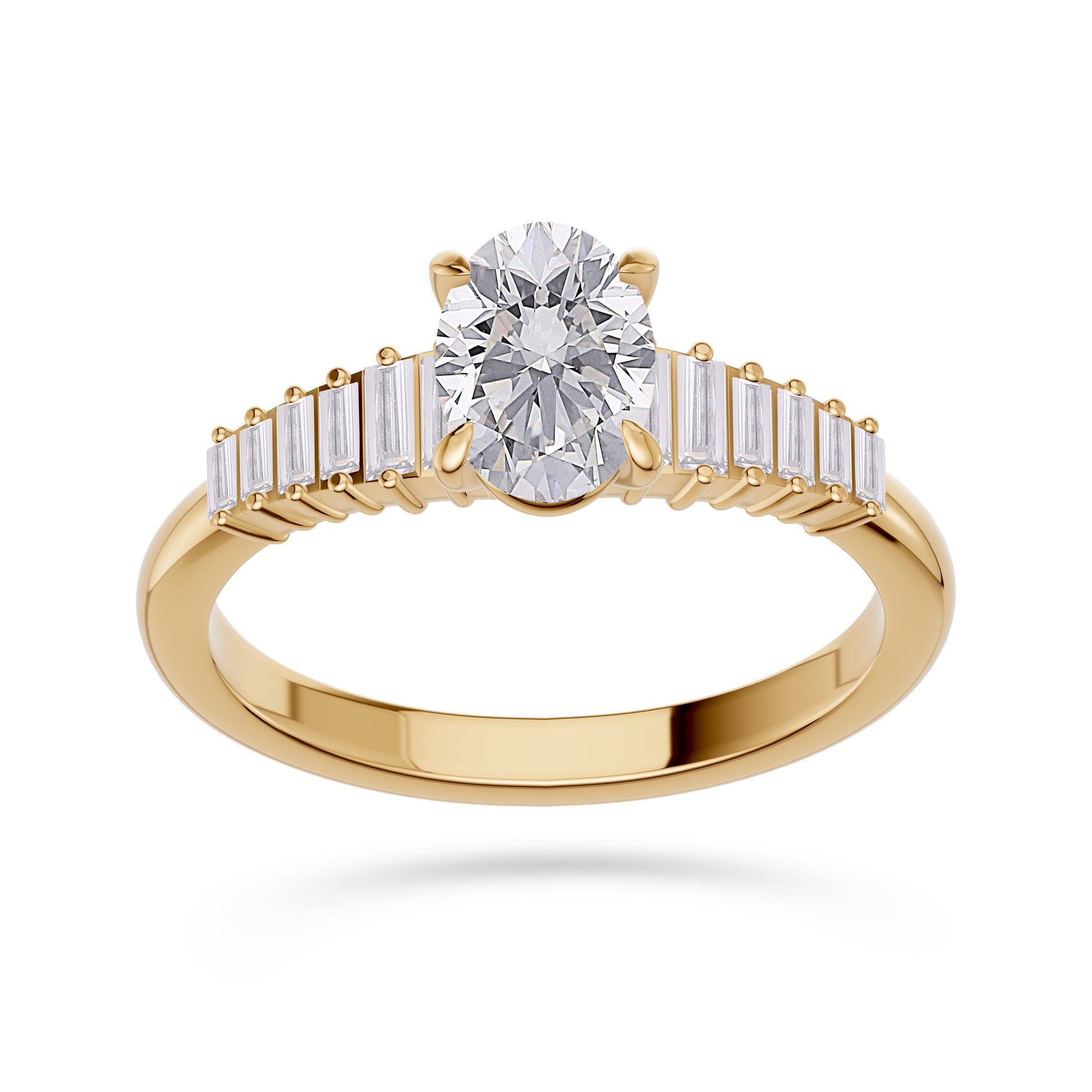 Starlight Symphony Oval Ring In 14K Gold