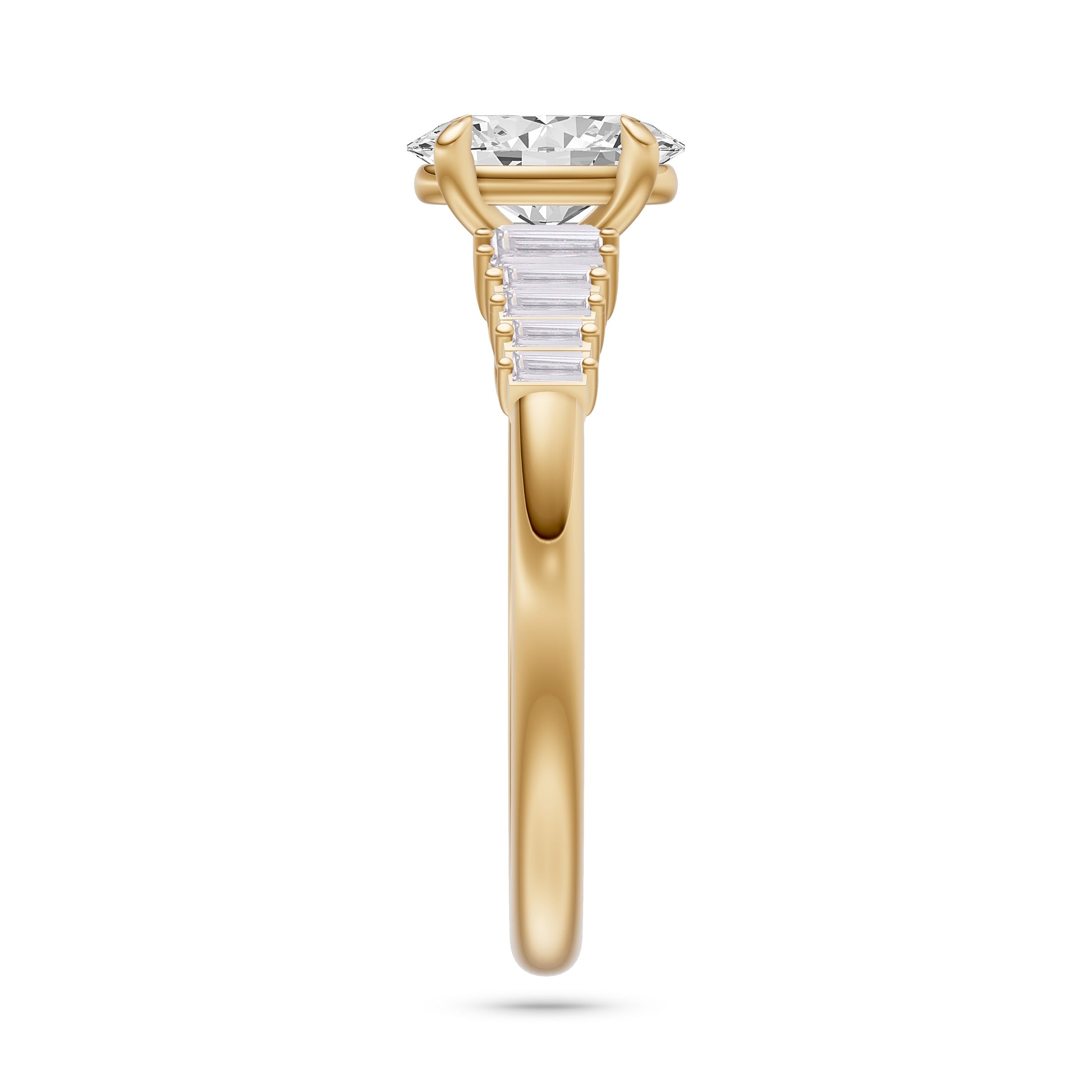 Starlight Symphony Oval Ring In 14K Gold