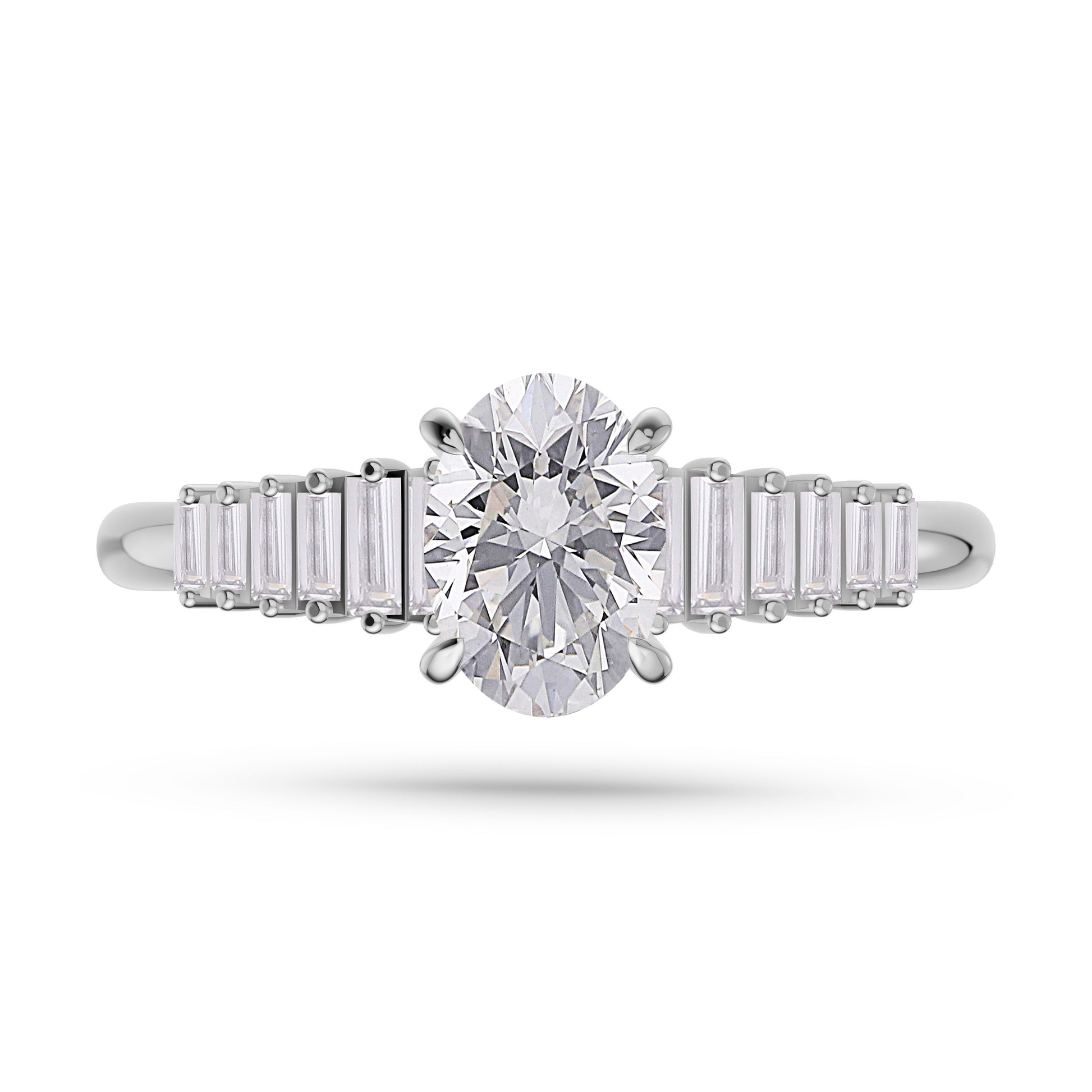 Starlight Symphony Oval Ring In 14K Gold
