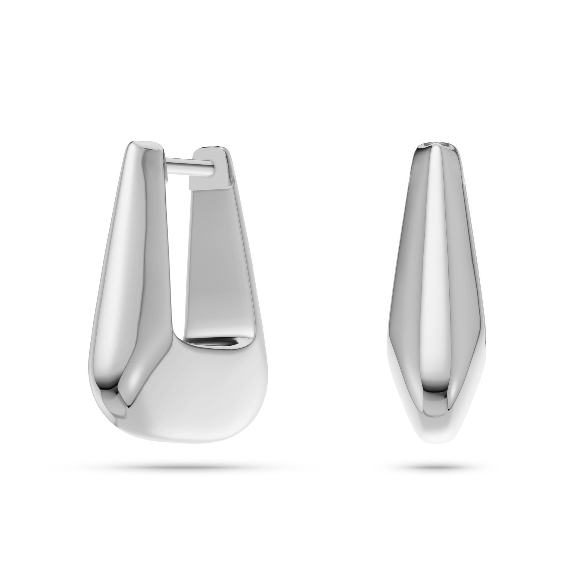 Tapered Sculptural Hoop Earrings in 18K Gold