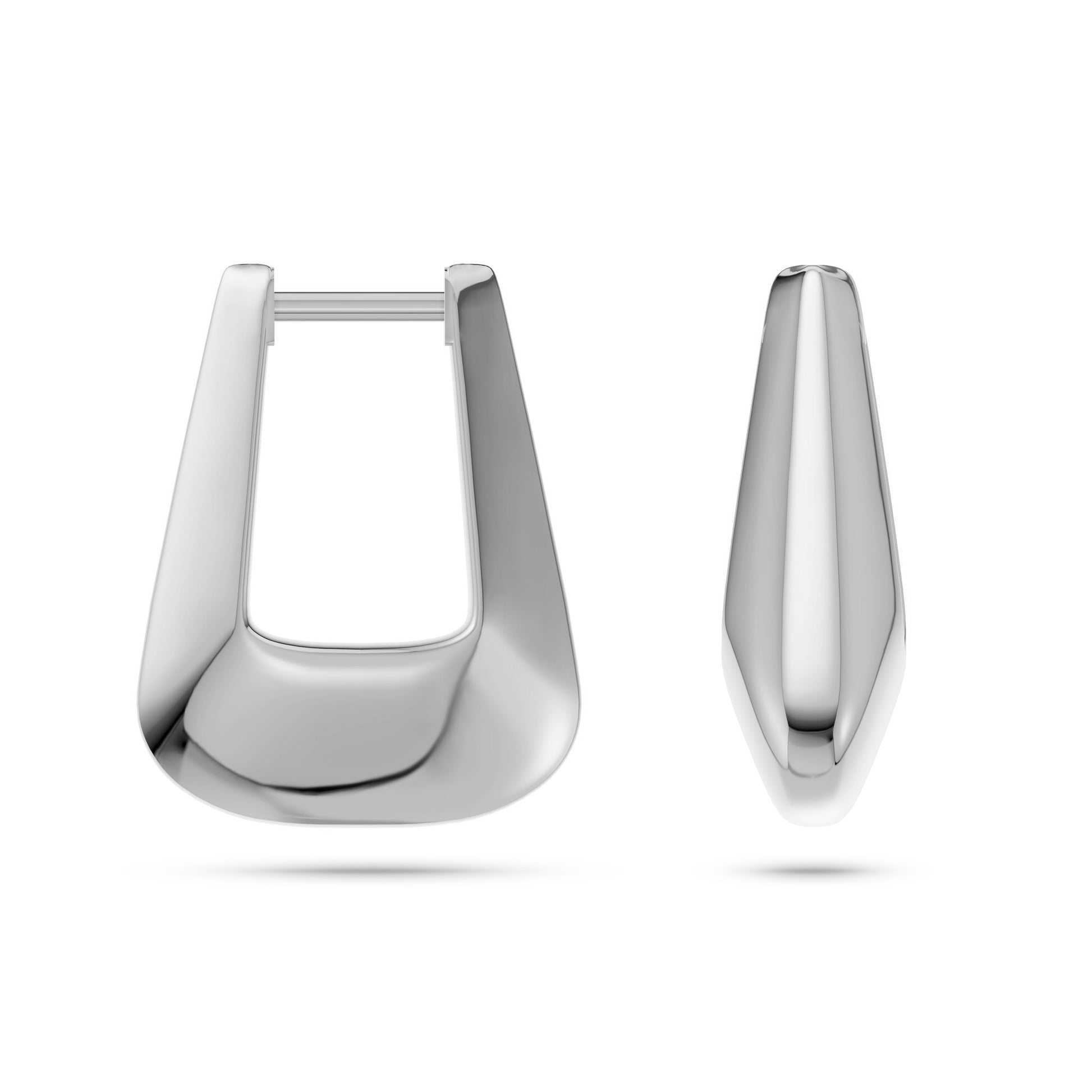 Tapered Sculptural Hoop Earrings in 18K Gold