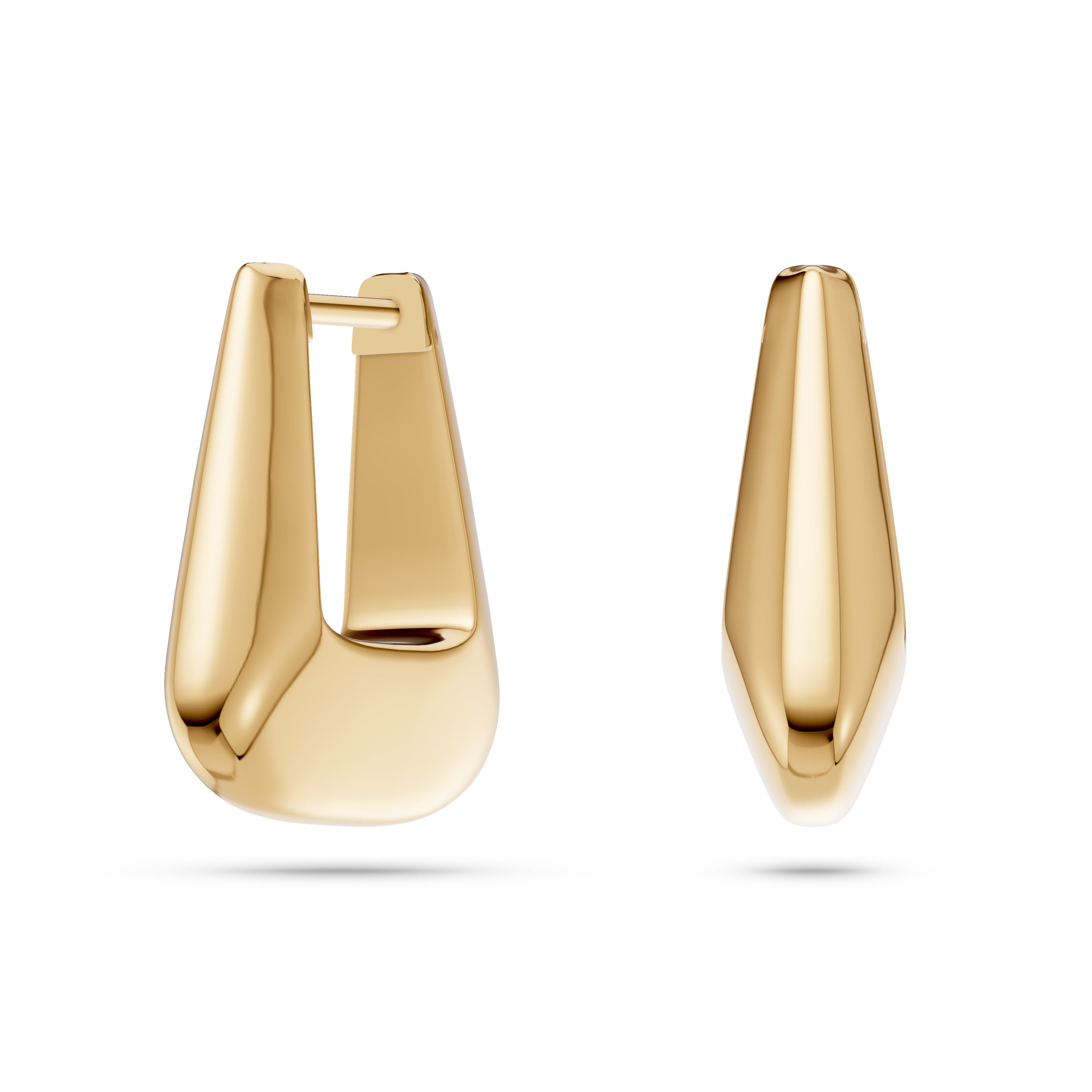 Tapered Sculptural Hoop Earrings in 18K Gold