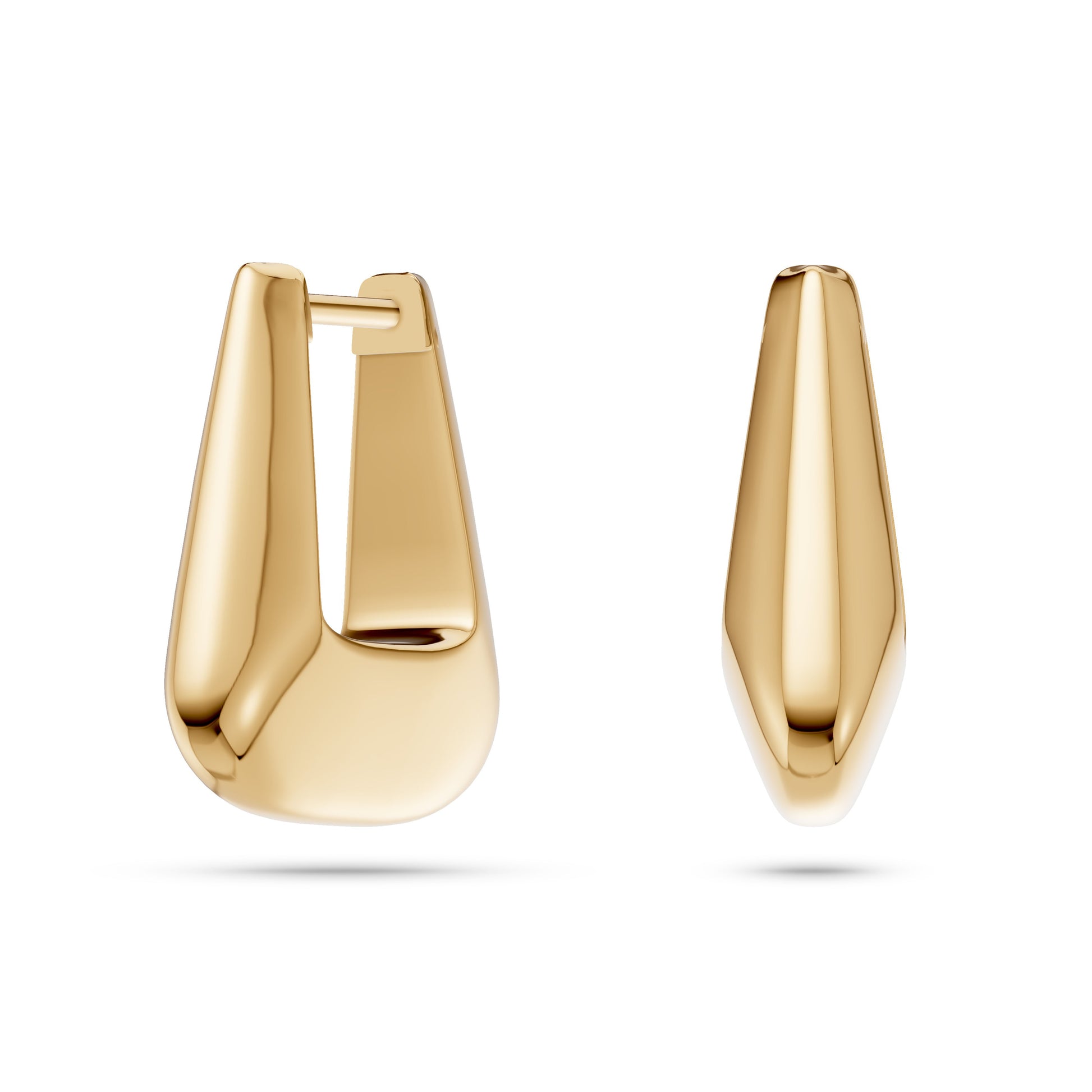 Tapered Sculptural Hoop Earrings in 18K Gold
