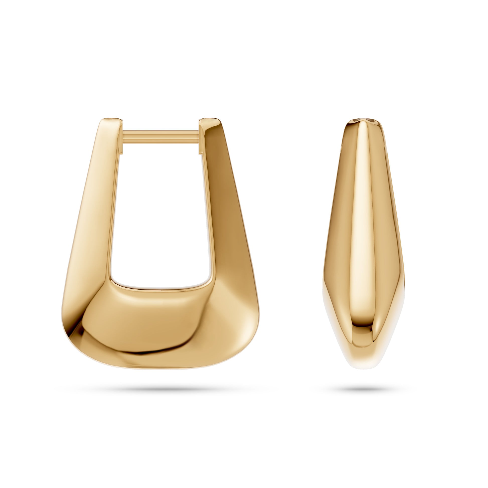 Tapered Sculptural Hoop Earrings in 18K Gold