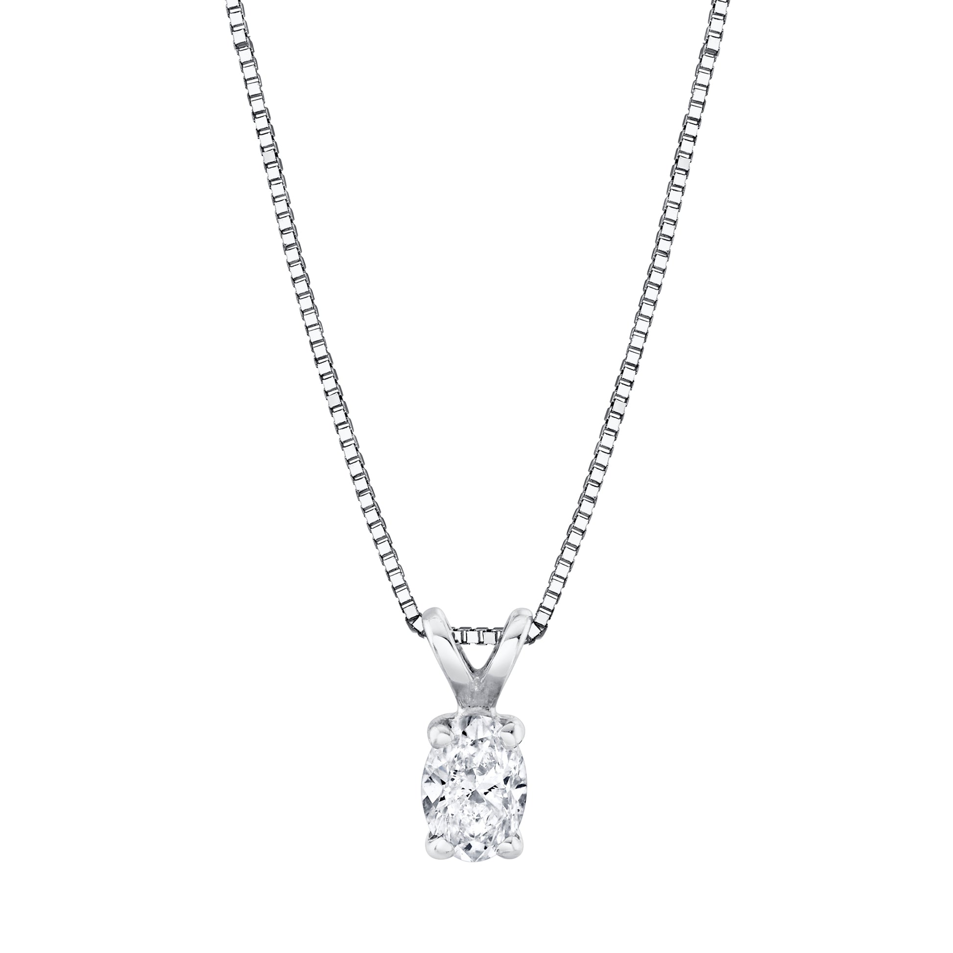 Timeless Oval Cut Diamond Necklace Crafted in 14K Gold