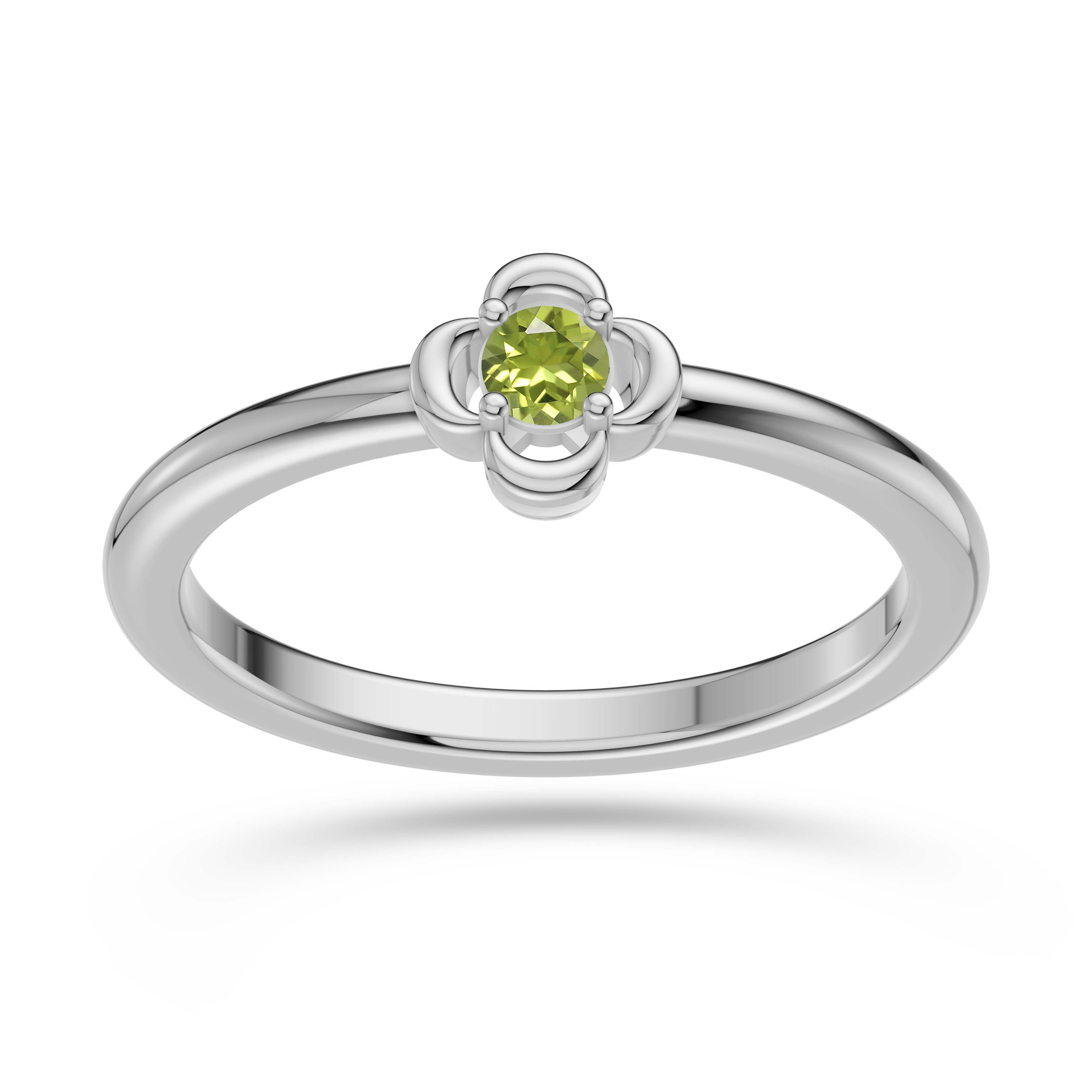Timeless Round Peridot Ring in 14K Yellow Gold
