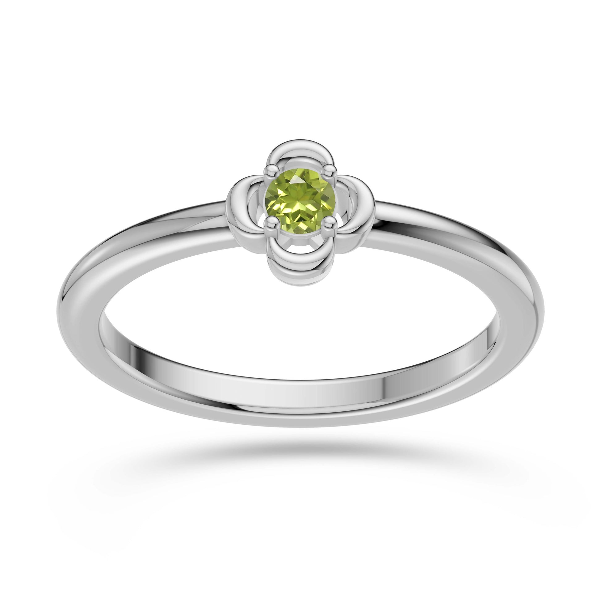 Timeless Round Peridot Ring in 14K Yellow Gold