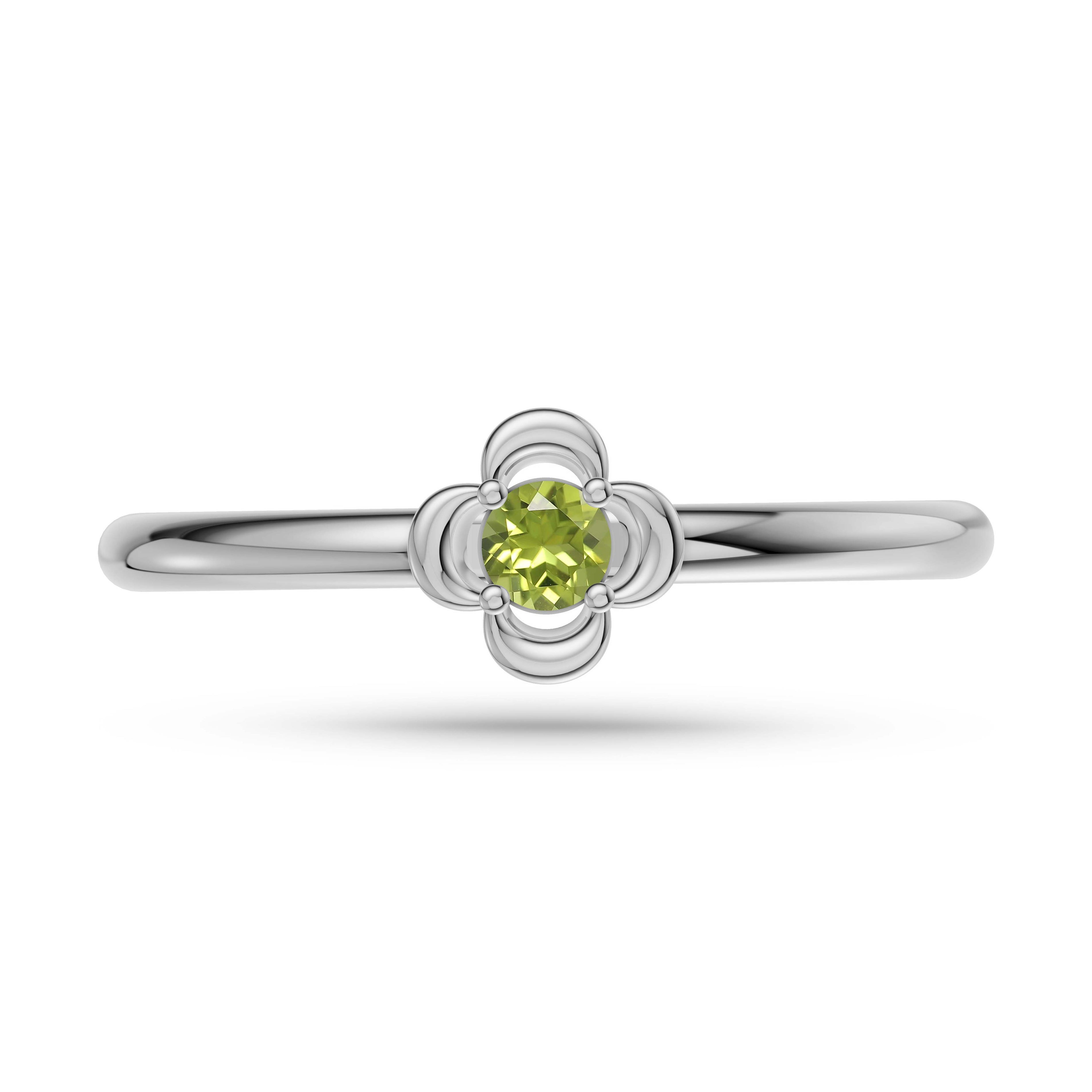 Timeless Round Peridot Ring in 14K Yellow Gold