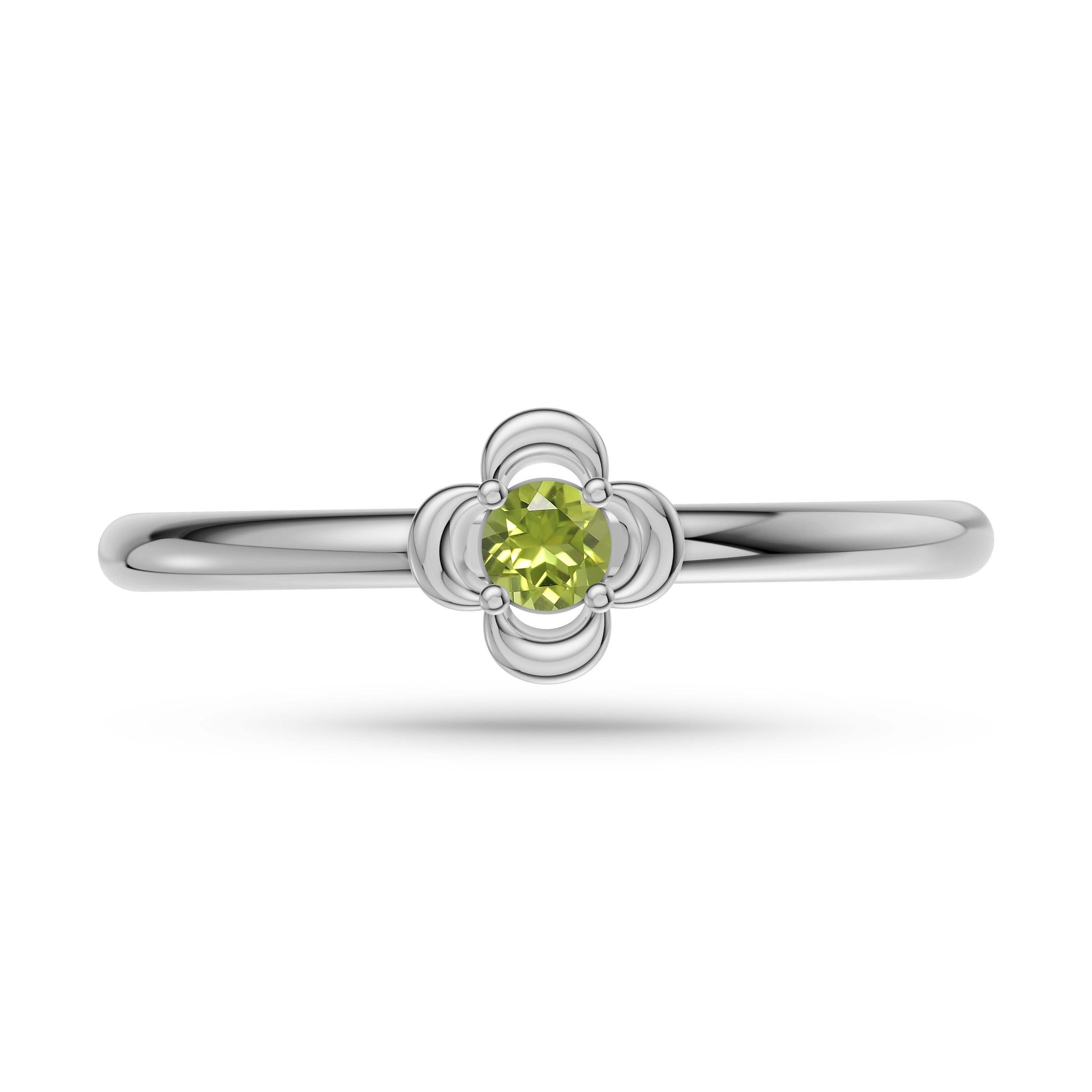 Timeless Round Peridot Ring in 14K Yellow Gold