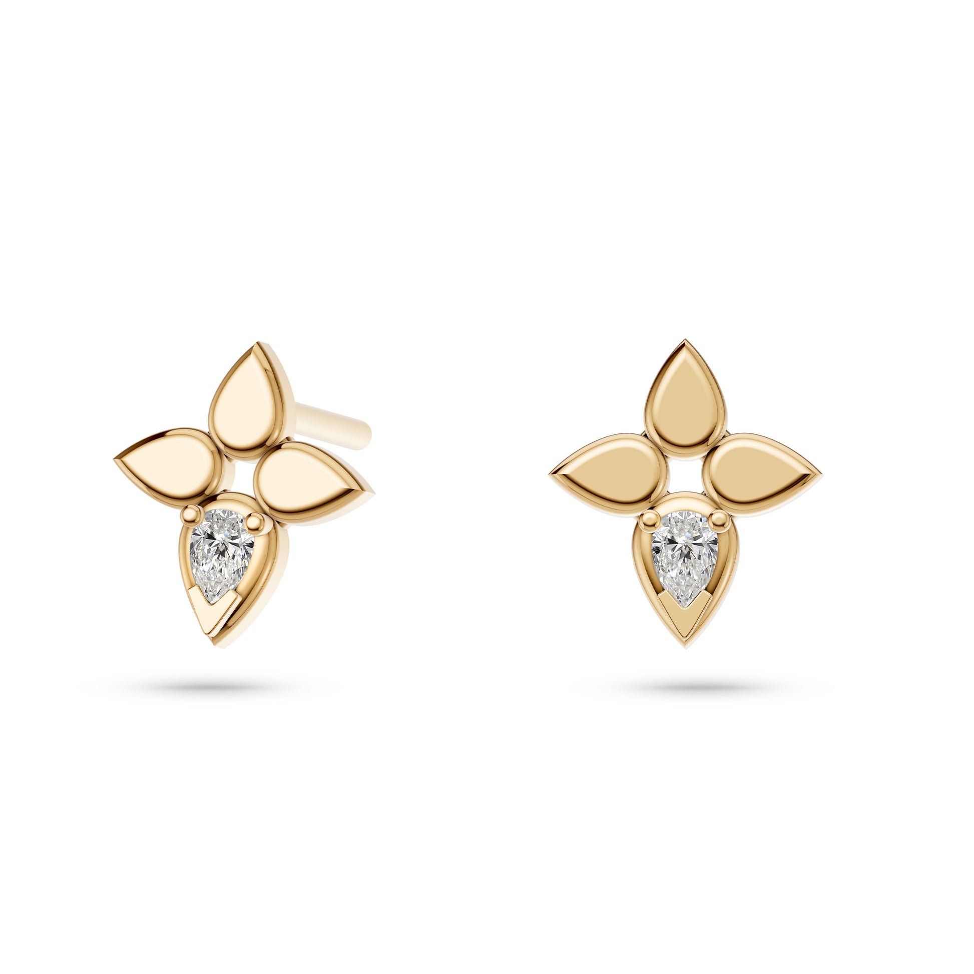 Trillia Diamond Bloom Earrings in 14K Gold