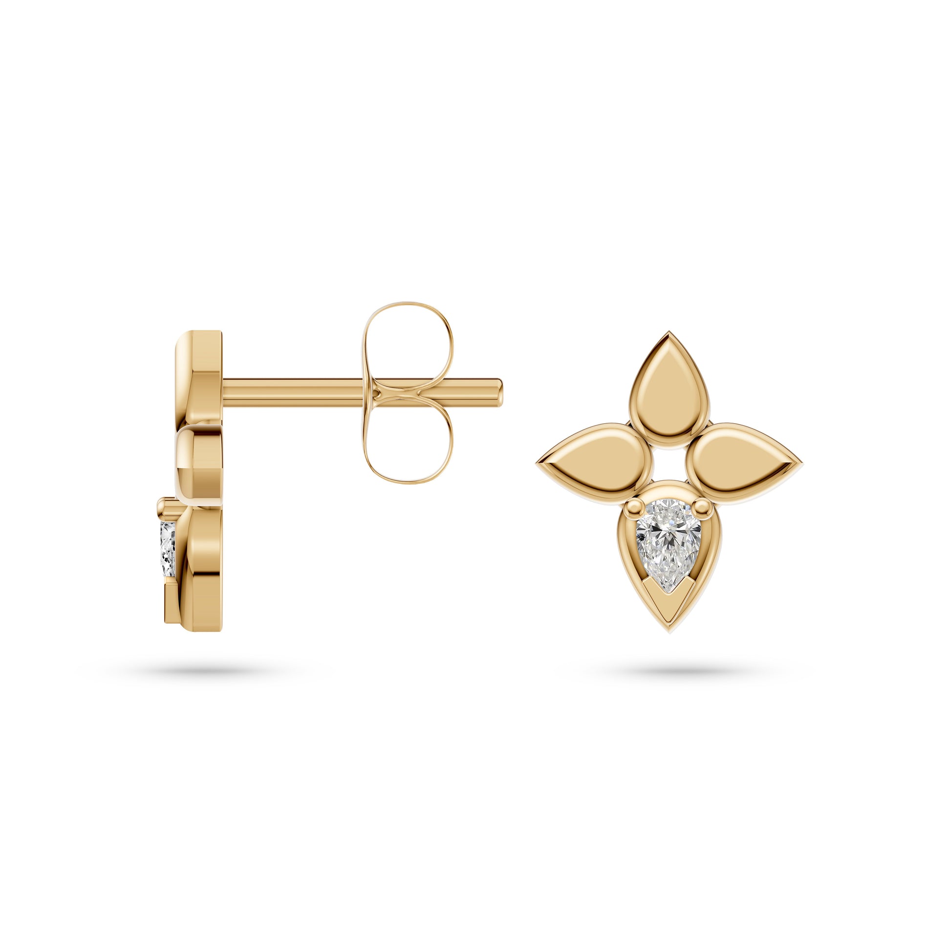 Trillia Diamond Bloom Earrings in 14K Gold