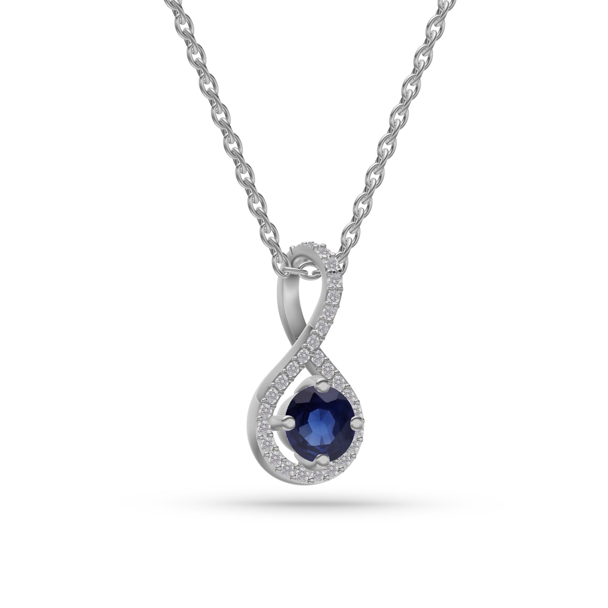 Twilight Twist Blue Sapphire Pendant in 18K Gold