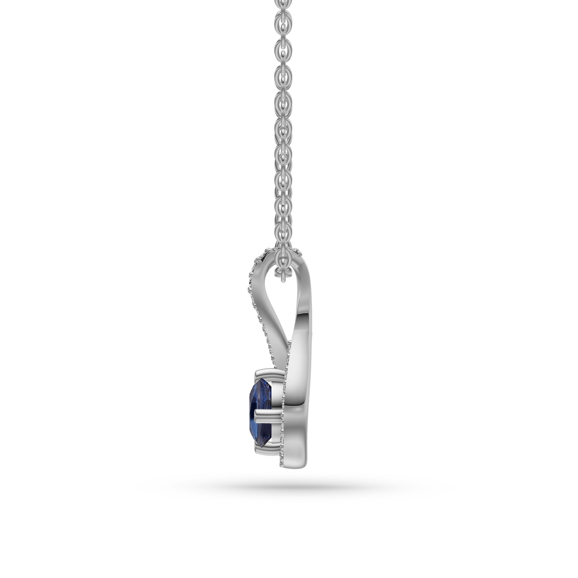 Twilight Twist Blue Sapphire Pendant in 18K Gold