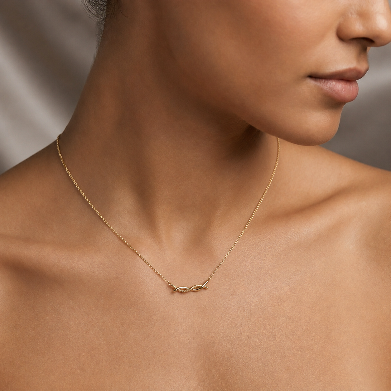 Twisted Vine Necklace in 14K Gold