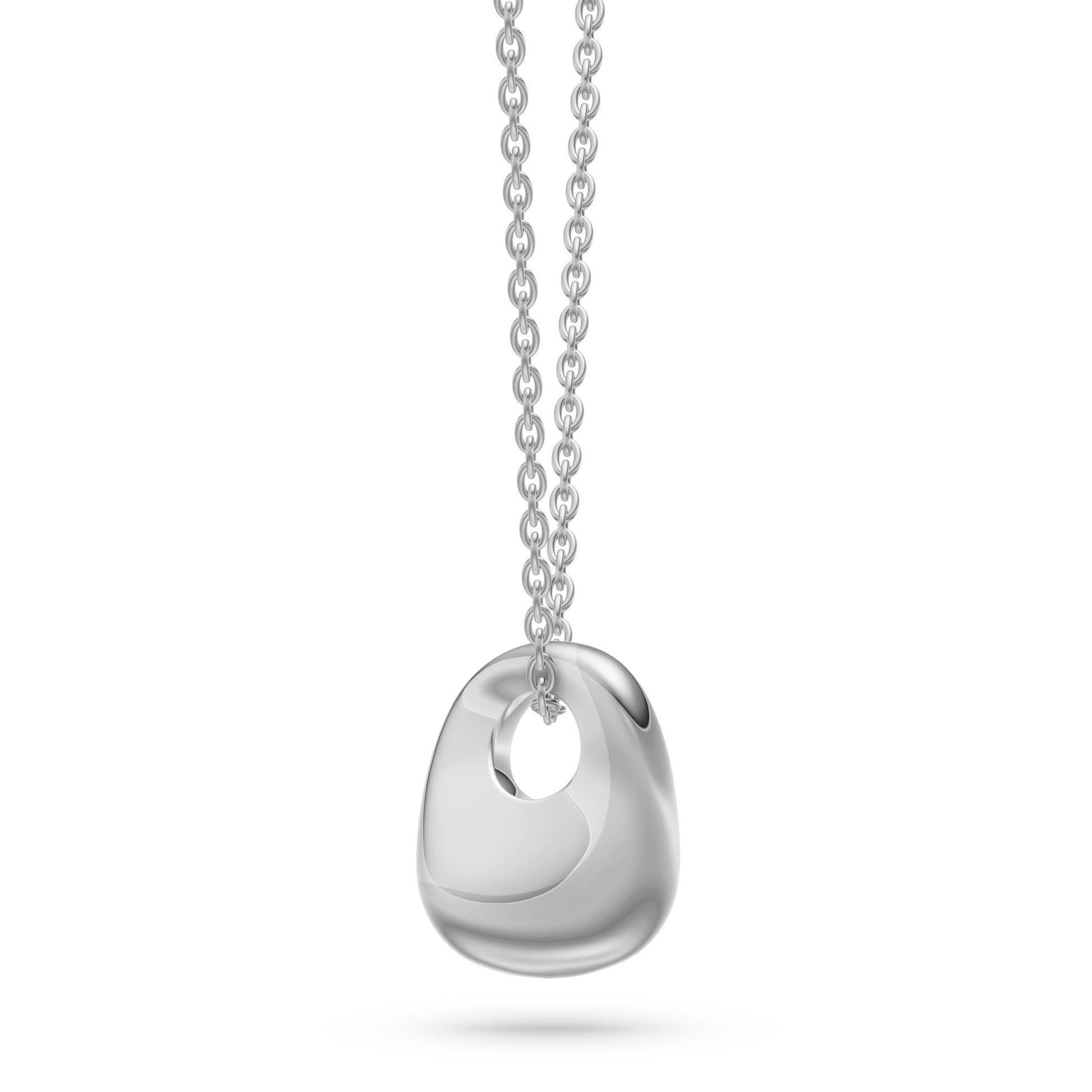 Two-Tone Sculptural Pendant Necklace in 14K Gold