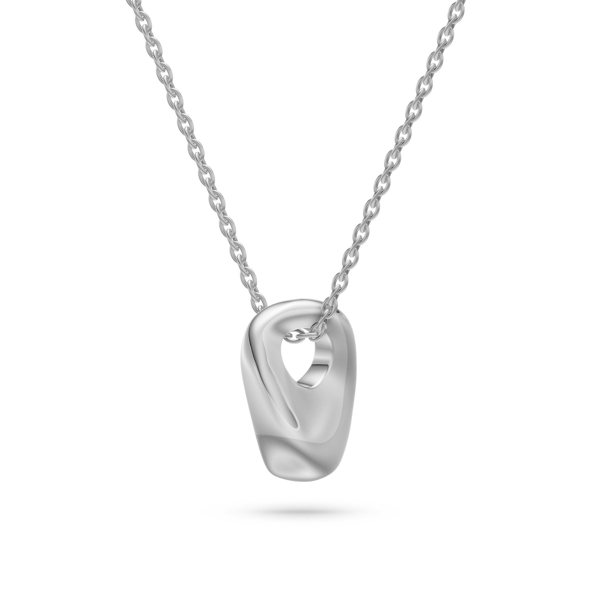 Two-Tone Sculptural Pendant Necklace in 14K Gold