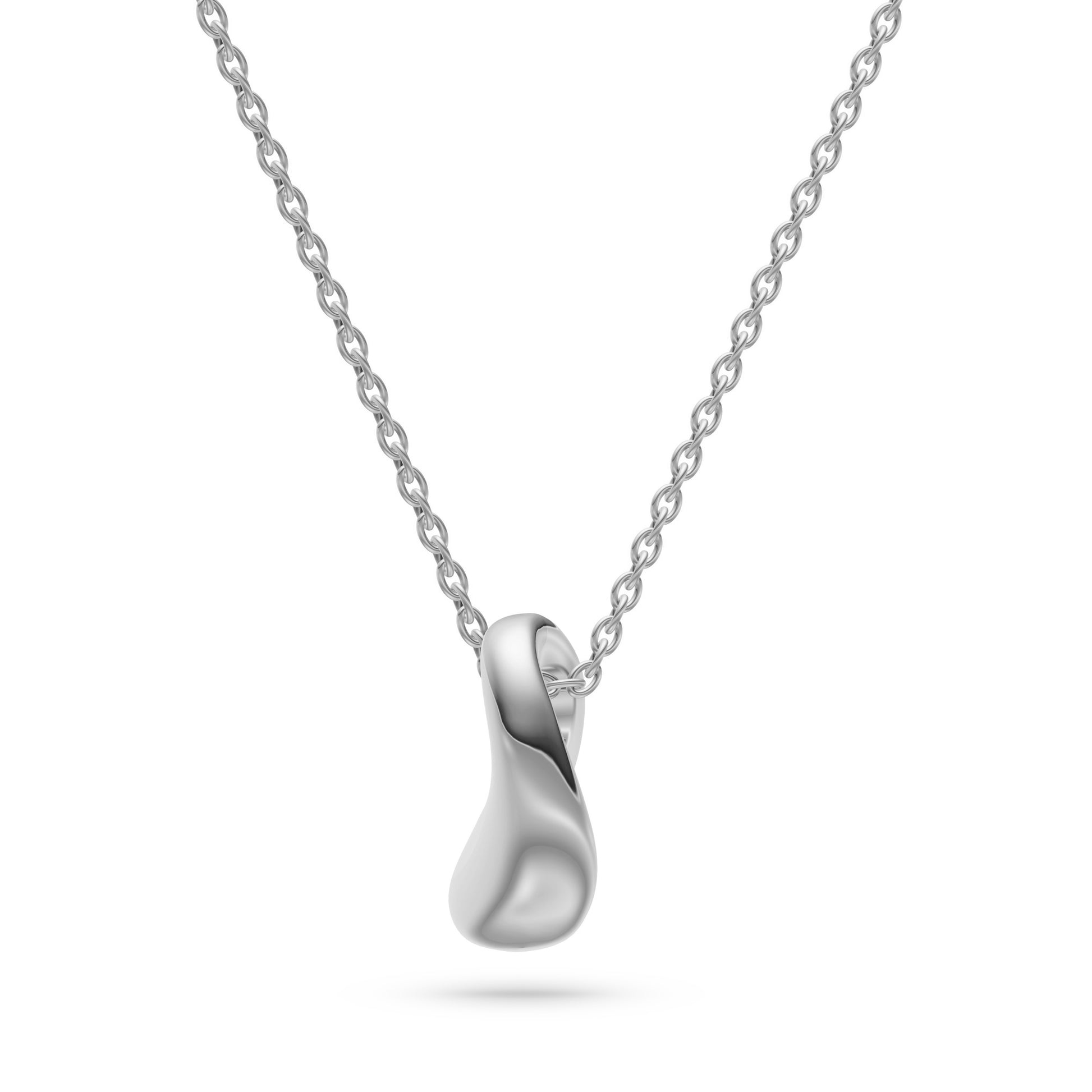 Two-Tone Sculptural Pendant Necklace in 14K Gold